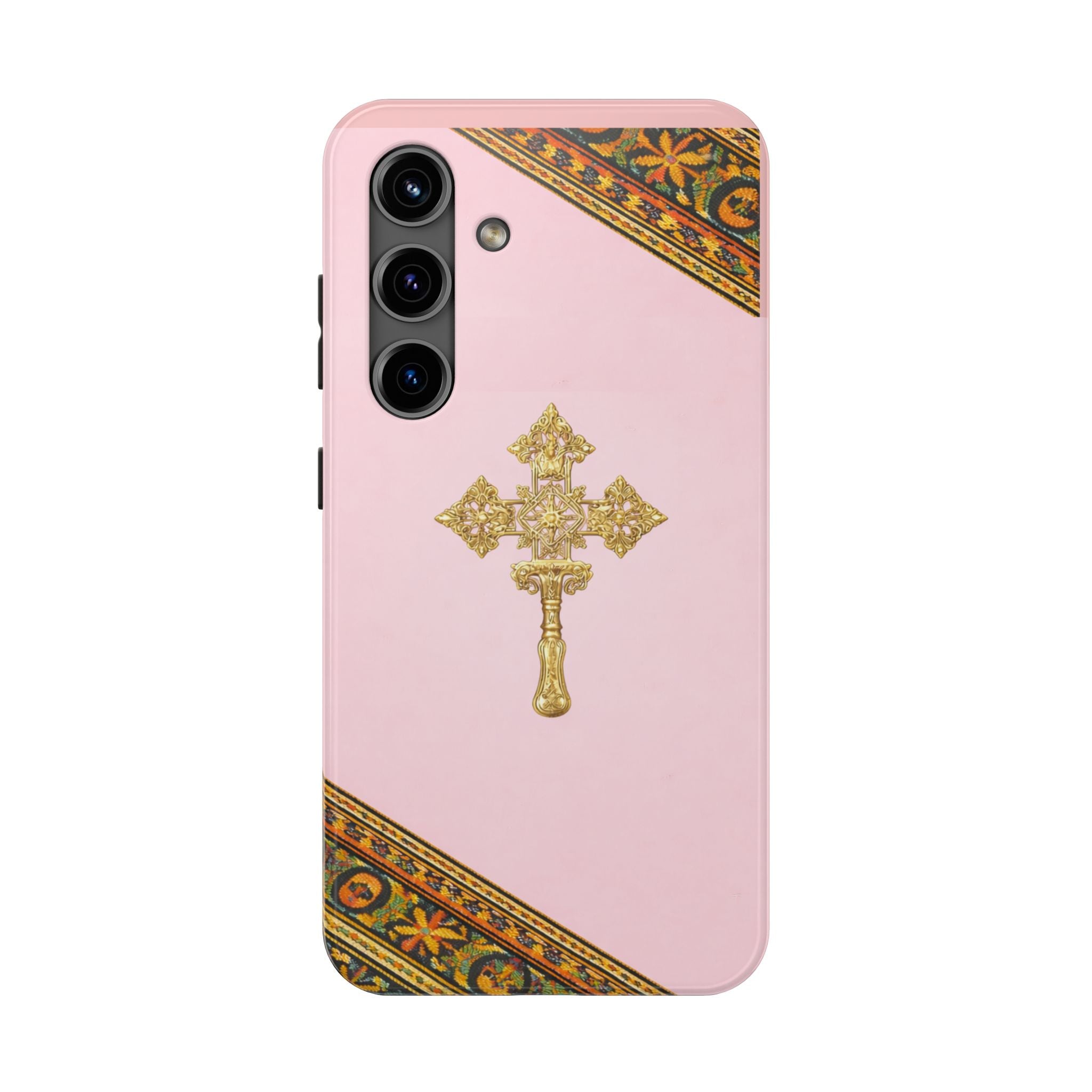 Pink Ethiopian Cross Phone Case 🇪🇹 | Orthodox Christian Tough iPhone Case  | Habesha Design