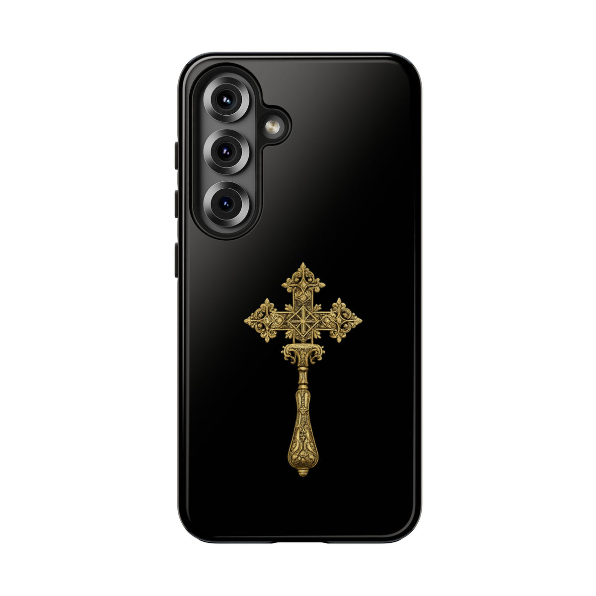 Black & Gold Ethiopian Cross Tough Case – phone case view 28