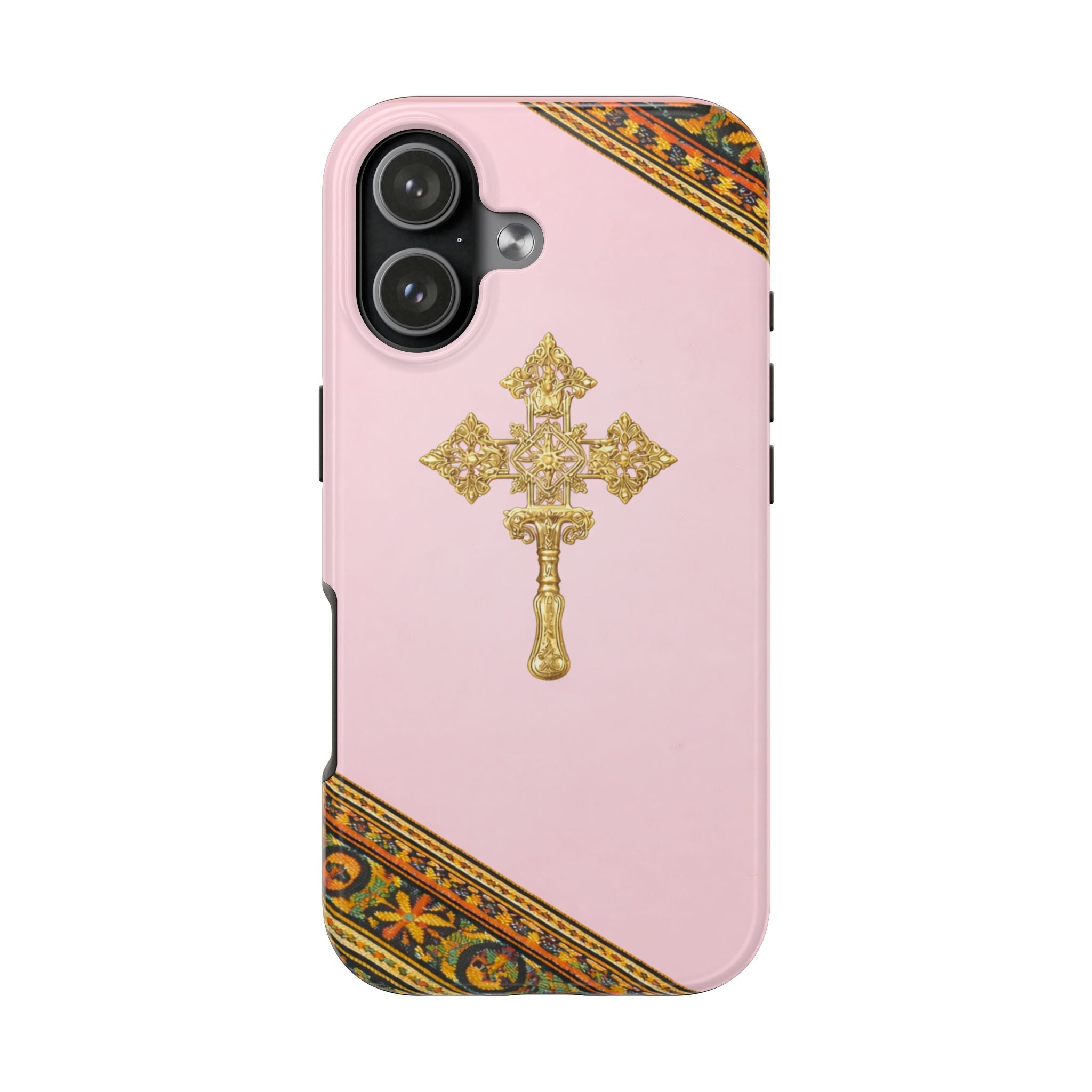 Pink Ethiopian Cross Phone Case 🇪🇹 | Orthodox Christian Tough iPhone Case  | Habesha Design