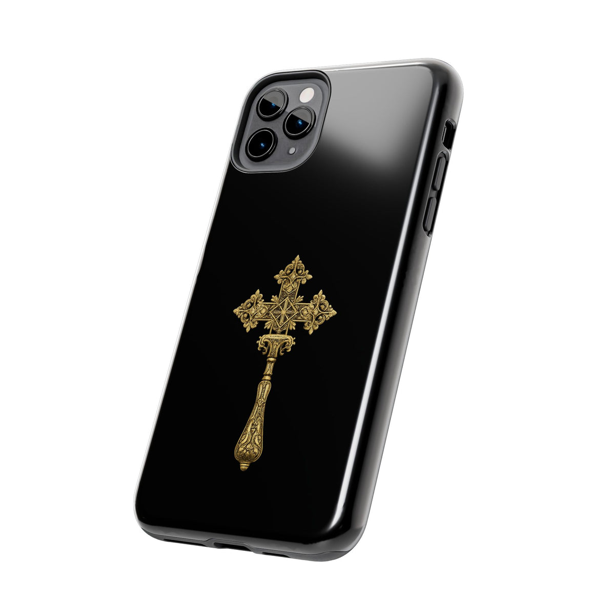 Black & Gold Ethiopian Cross Tough Case – phone case view 43