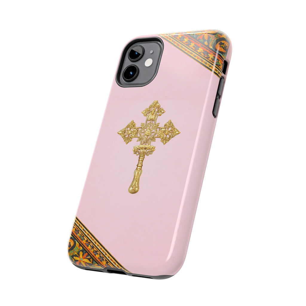 Pink Ethiopian Cross Phone Case 🇪🇹 | Orthodox Christian Tough iPhone Case  | Habesha Design