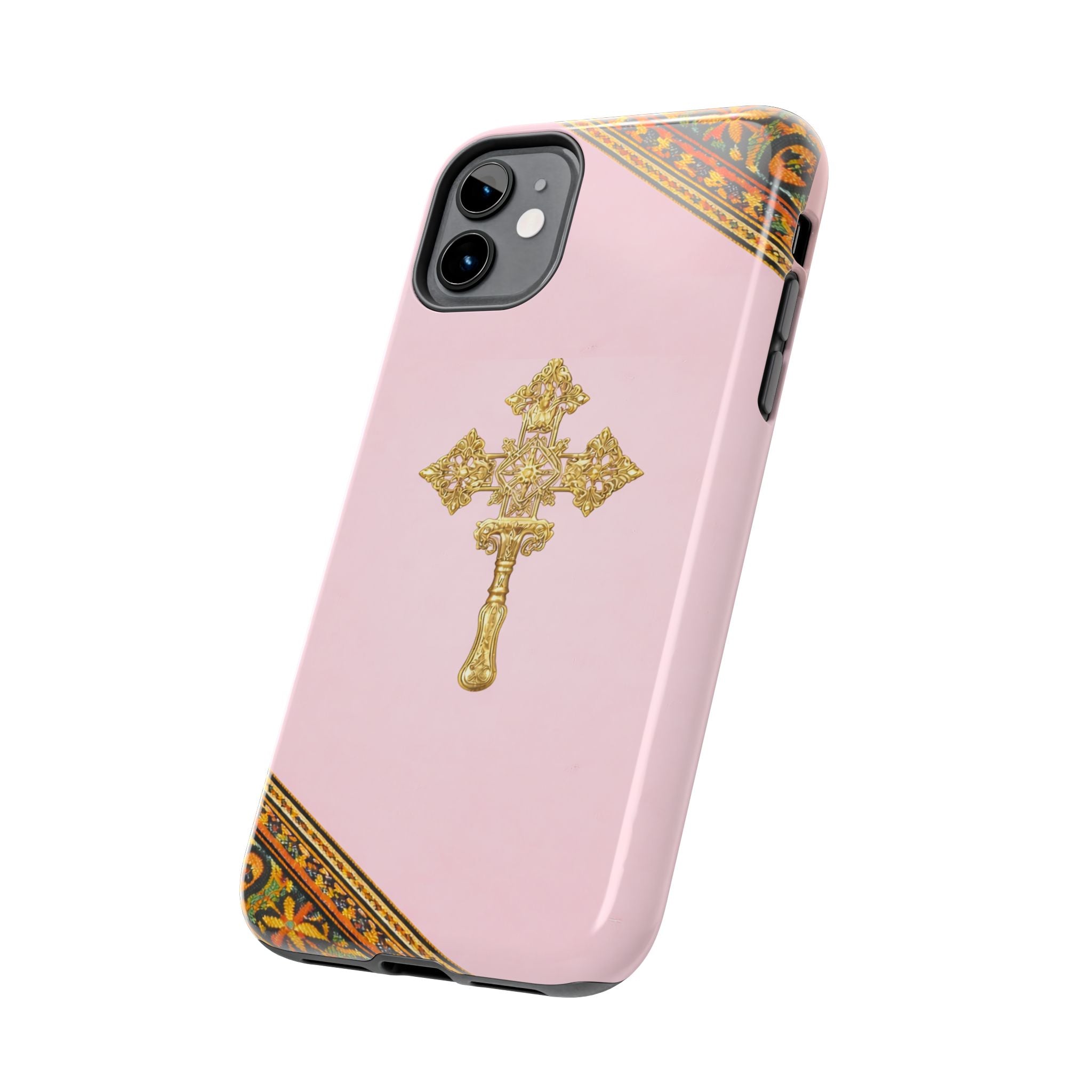 Pink Ethiopian Cross Phone Case 🇪🇹 | Orthodox Christian Tough iPhone Case  | Habesha Design