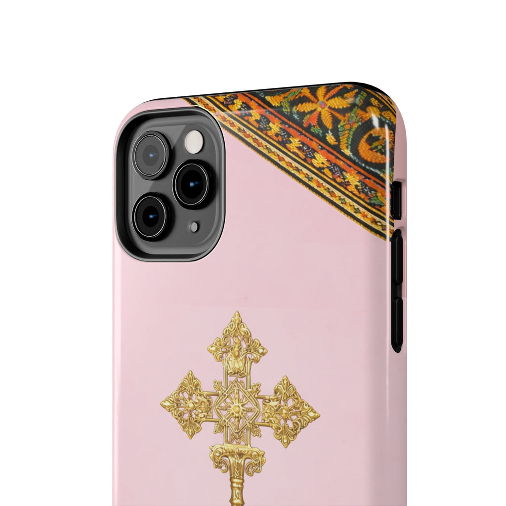 Pink Ethiopian Cross Phone Case 🇪🇹 | Orthodox Christian Tough iPhone Case  | Habesha Design