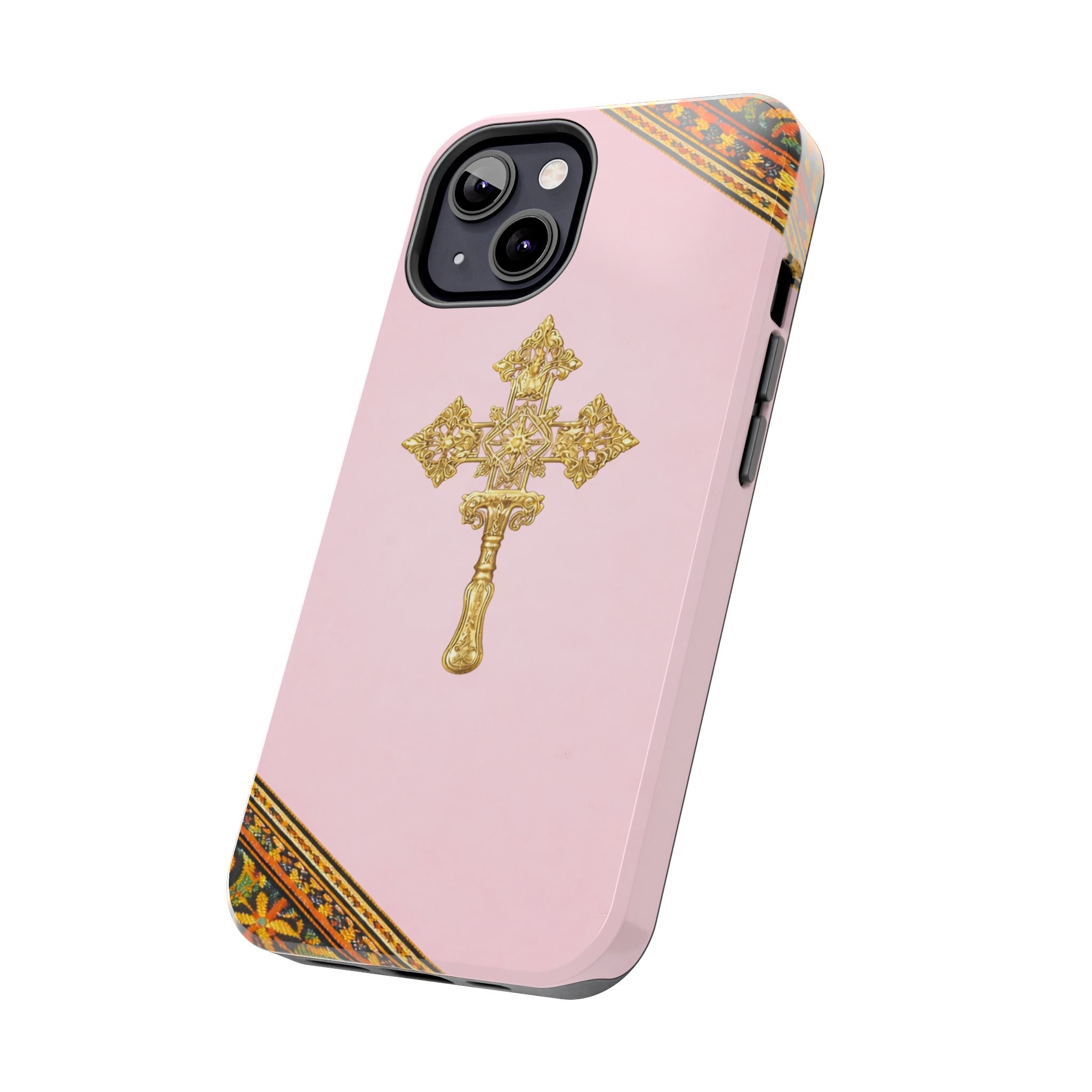 Pink Ethiopian Cross Phone Case 🇪🇹 | Orthodox Christian Tough iPhone Case  | Habesha Design