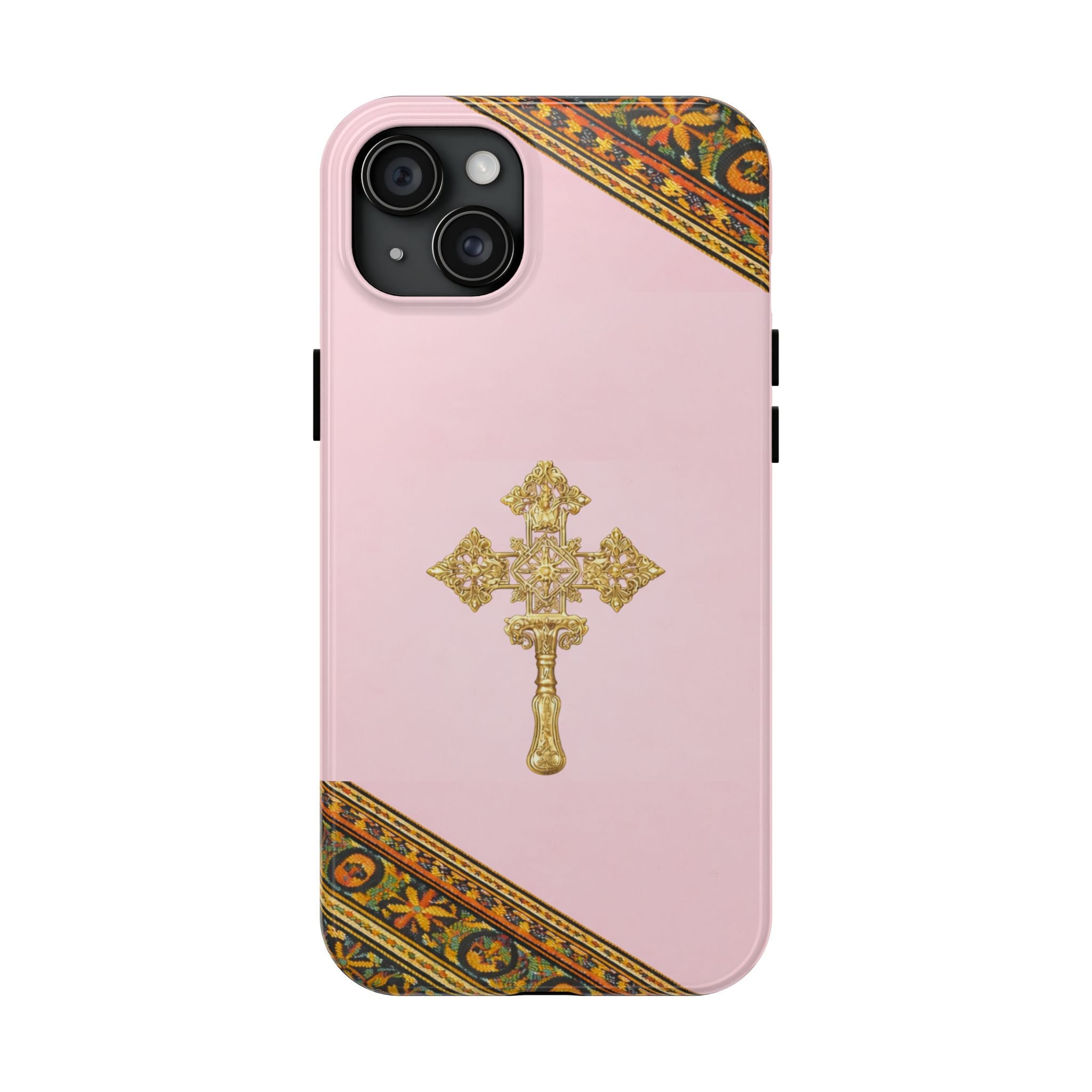 Pink Ethiopian Cross Phone Case 🇪🇹 | Orthodox Christian Tough iPhone Case  | Habesha Design