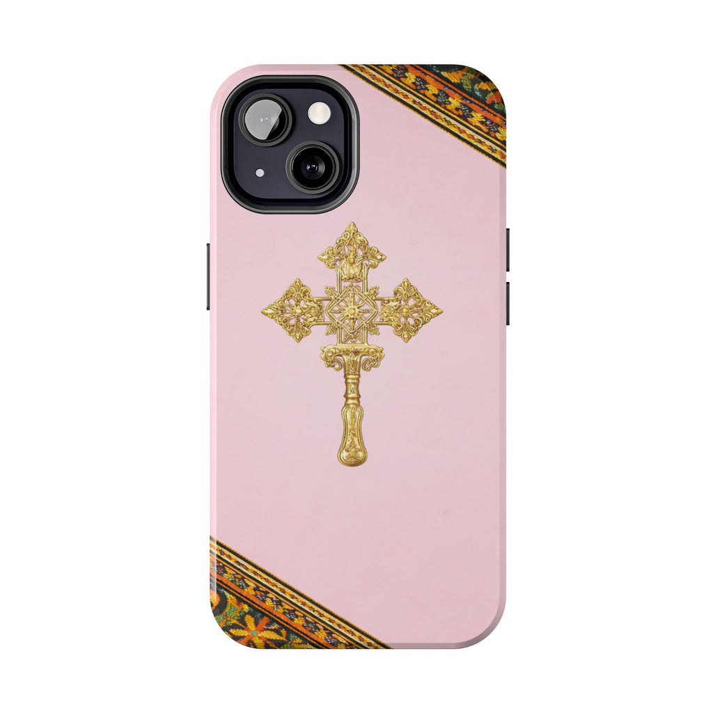 Pink Ethiopian Cross Phone Case 🇪🇹 | Orthodox Christian Tough iPhone Case  | Habesha Design