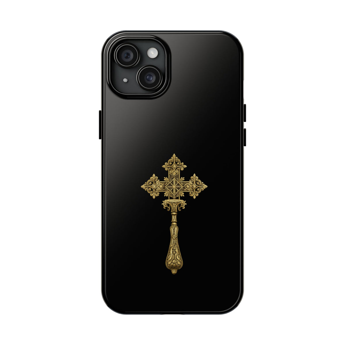 Black & Gold Ethiopian Cross Tough Case – phone case view 18