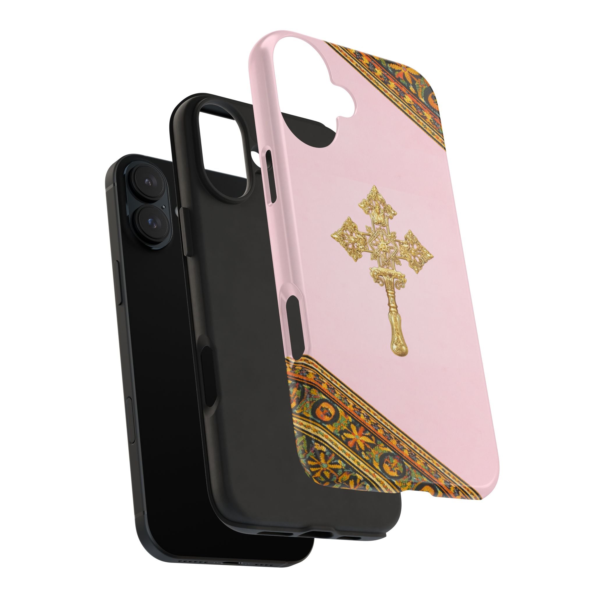 Pink Ethiopian Cross Phone Case 🇪🇹 | Orthodox Christian Tough iPhone Case  | Habesha Design