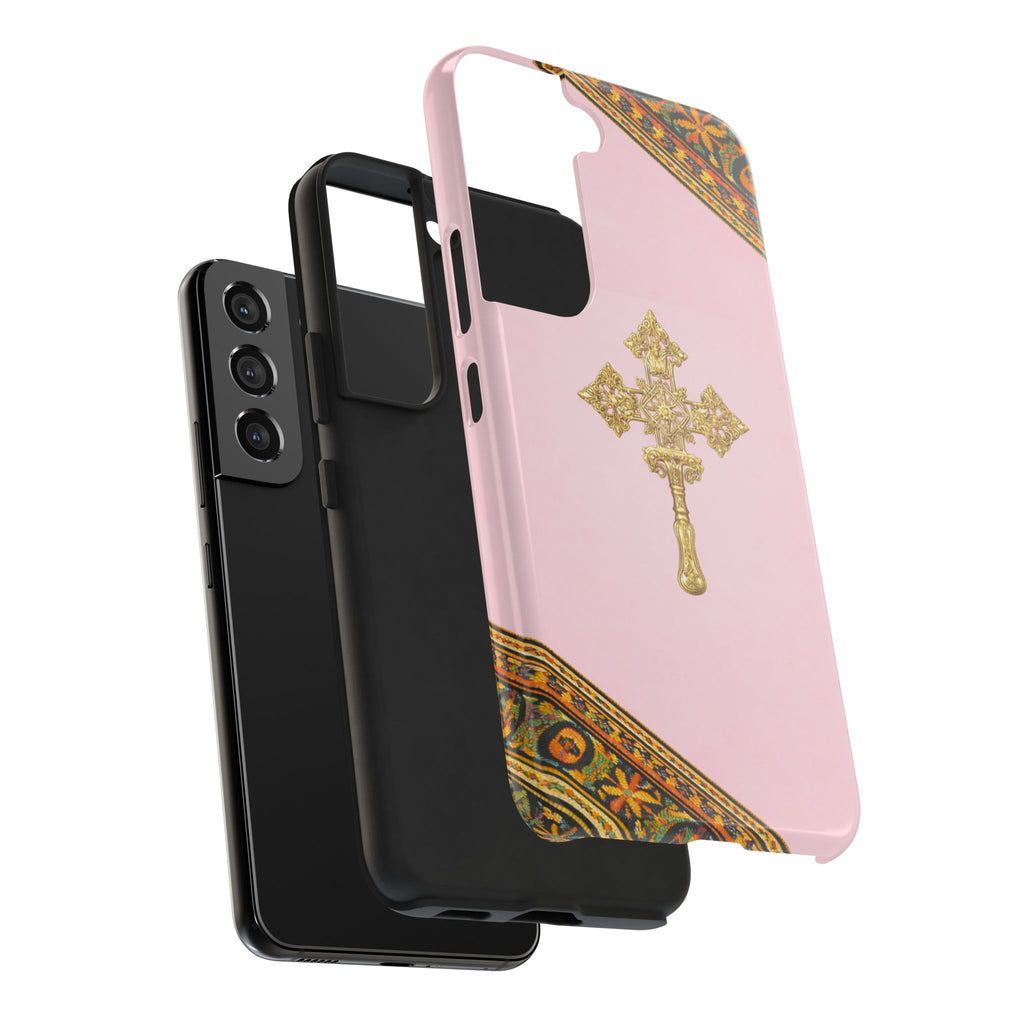 Pink Ethiopian Cross Phone Case 🇪🇹 | Orthodox Christian Tough iPhone Case  | Habesha Design