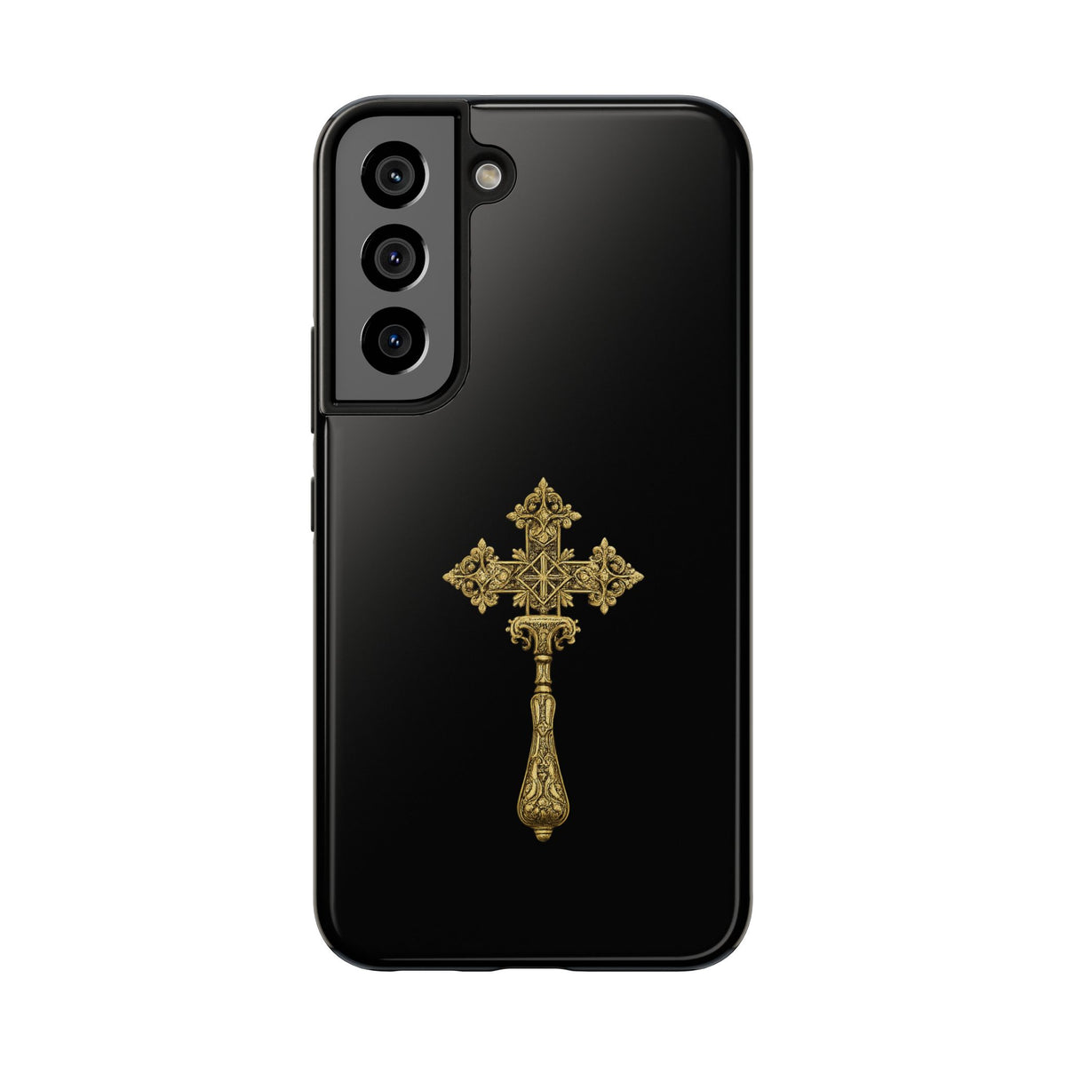Black & Gold Ethiopian Cross Tough Case – phone case view 22