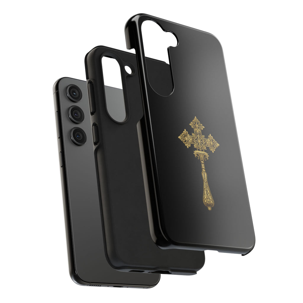 Black & Gold Ethiopian Cross Tough Case