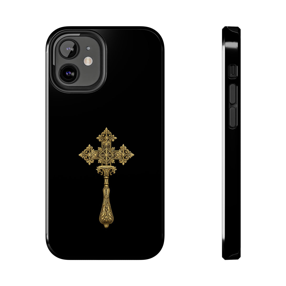 Black & Gold Ethiopian Cross Tough Case – phone case view 6