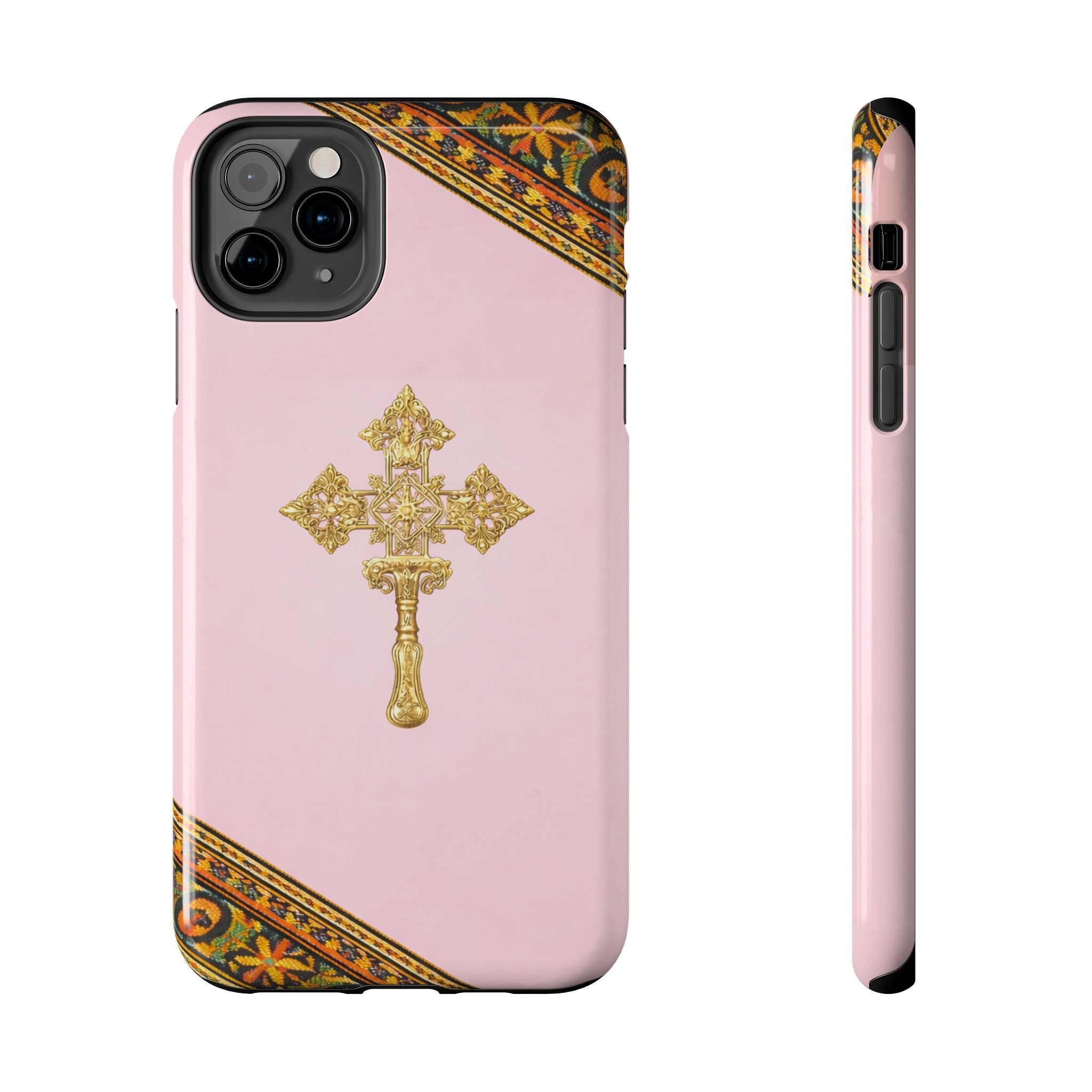 Pink Ethiopian Cross Phone Case 🇪🇹 | Orthodox Christian Tough iPhone Case  | Habesha Design