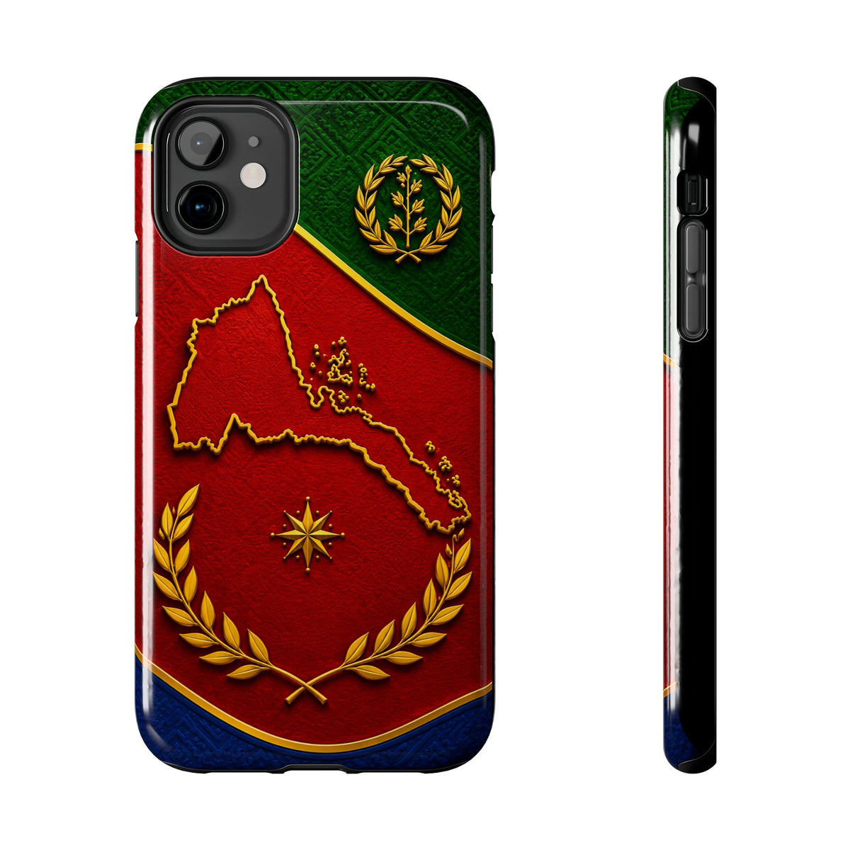 Eritrea Heritage Gold Map Tough Case – phone case view 2