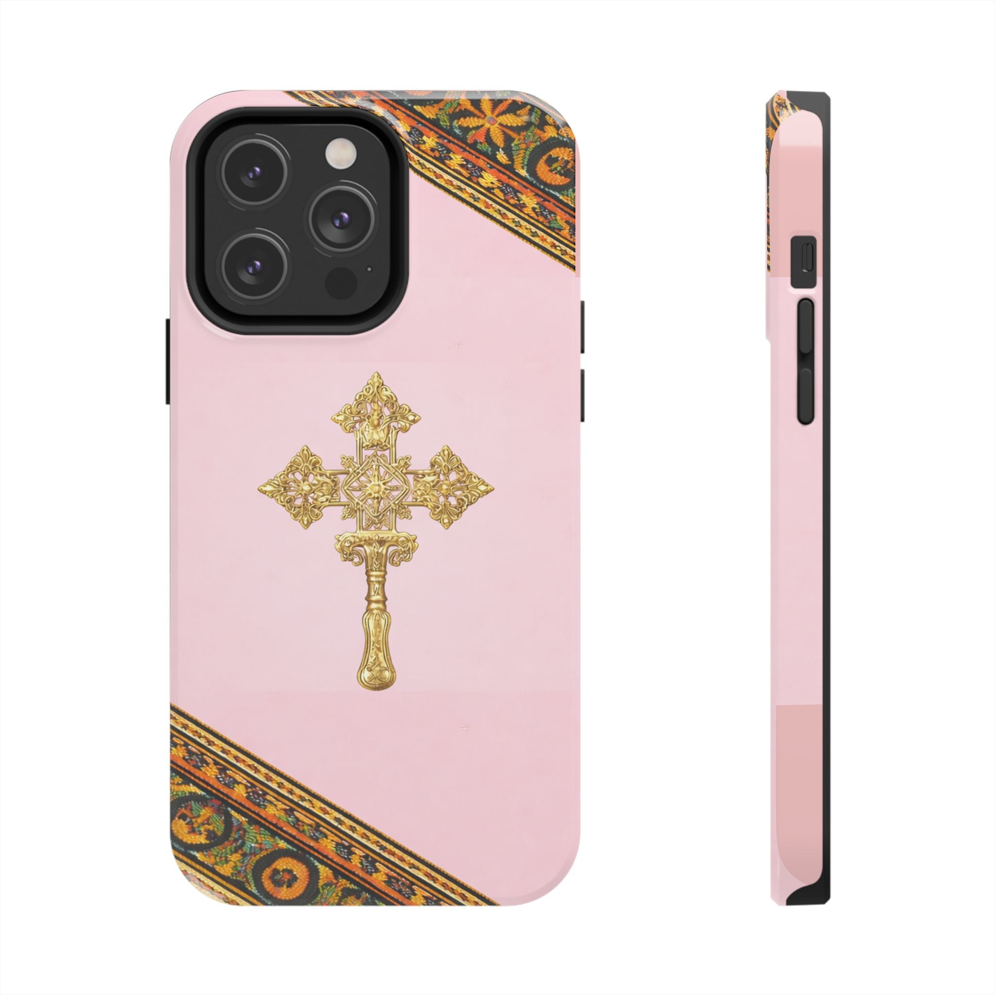 Pink Ethiopian Cross Phone Case 🇪🇹 | Orthodox Christian Tough iPhone Case  | Habesha Design