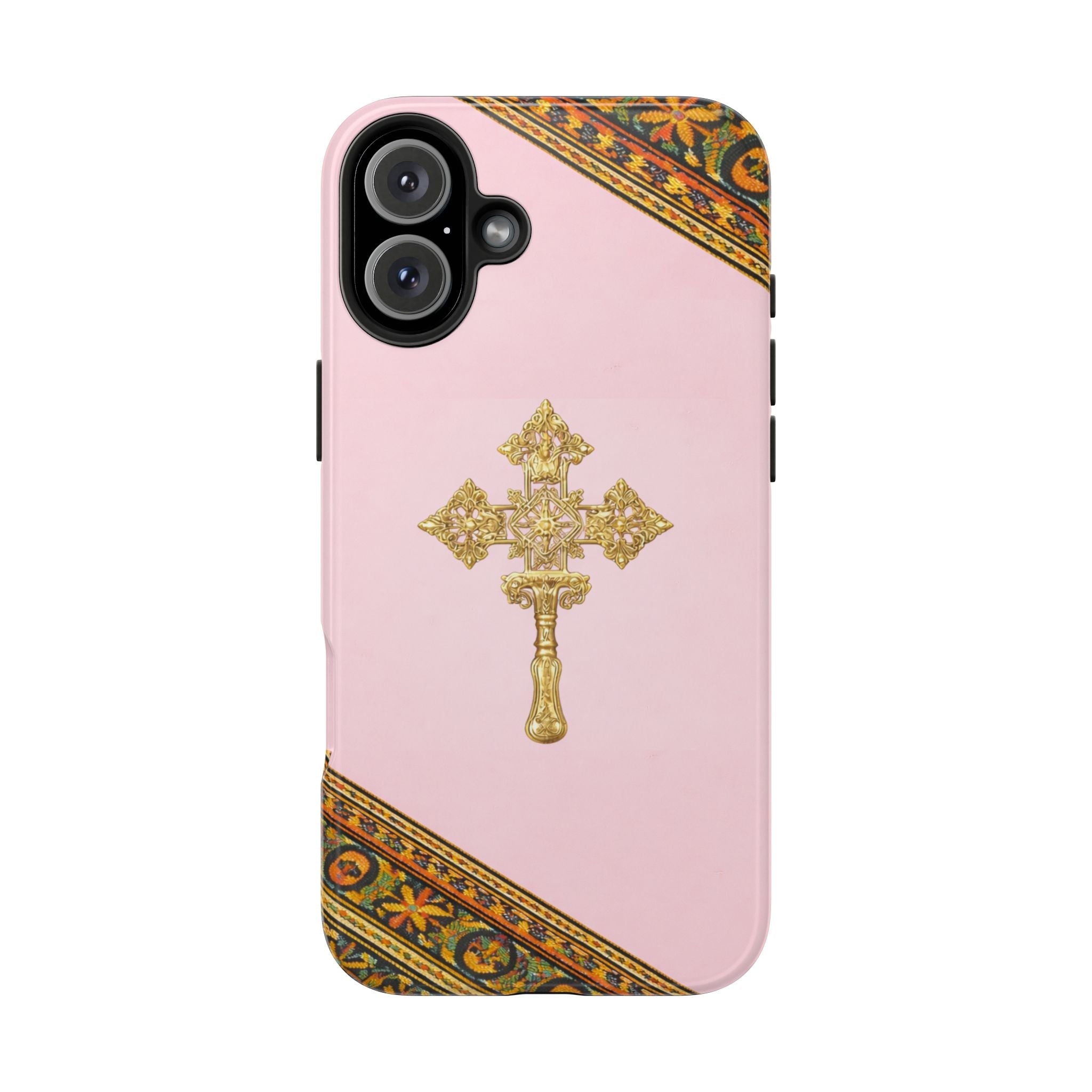 Pink Ethiopian Cross Phone Case 🇪🇹 | Orthodox Christian Tough iPhone Case  | Habesha Design