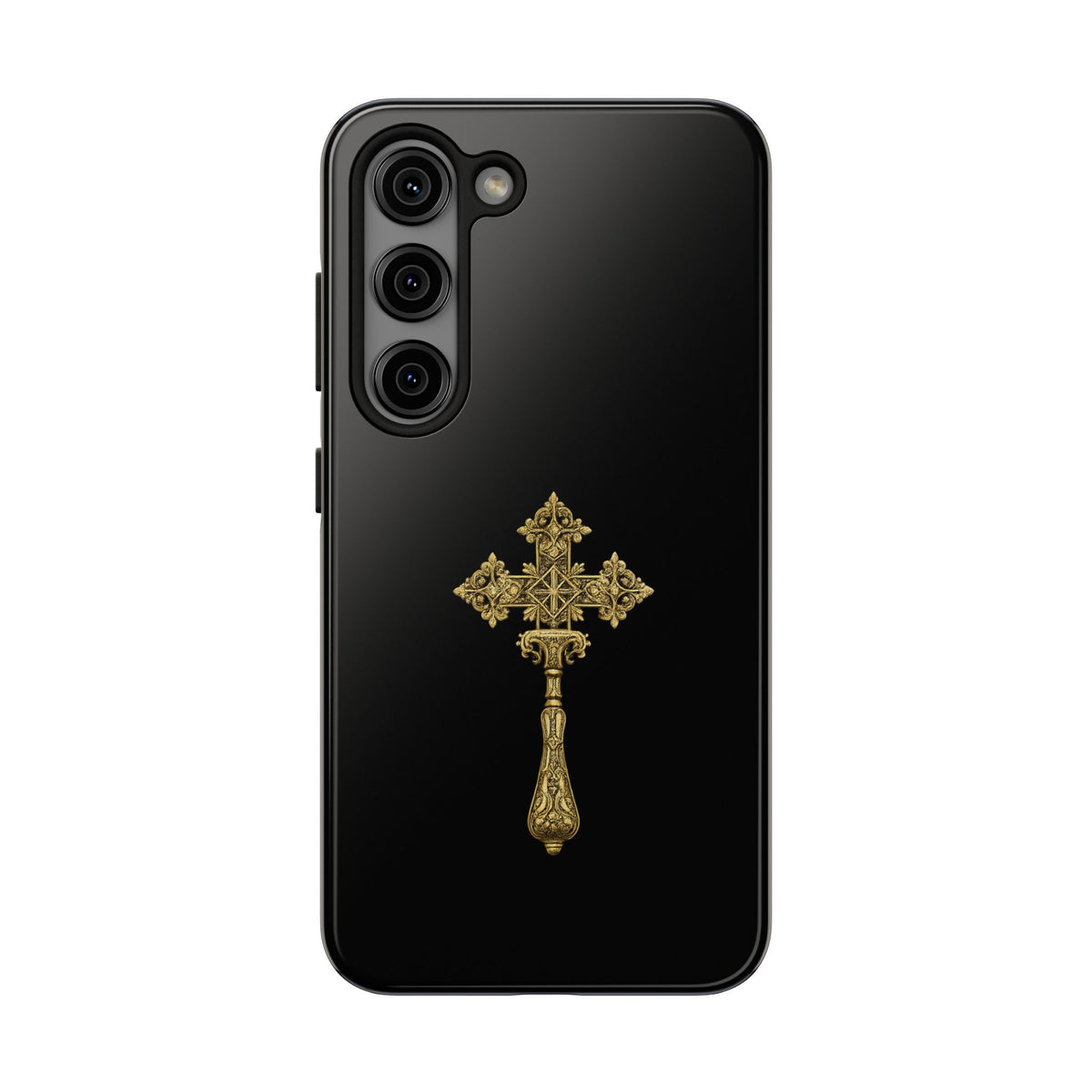 Black & Gold Ethiopian Cross Tough Case – phone case view 21