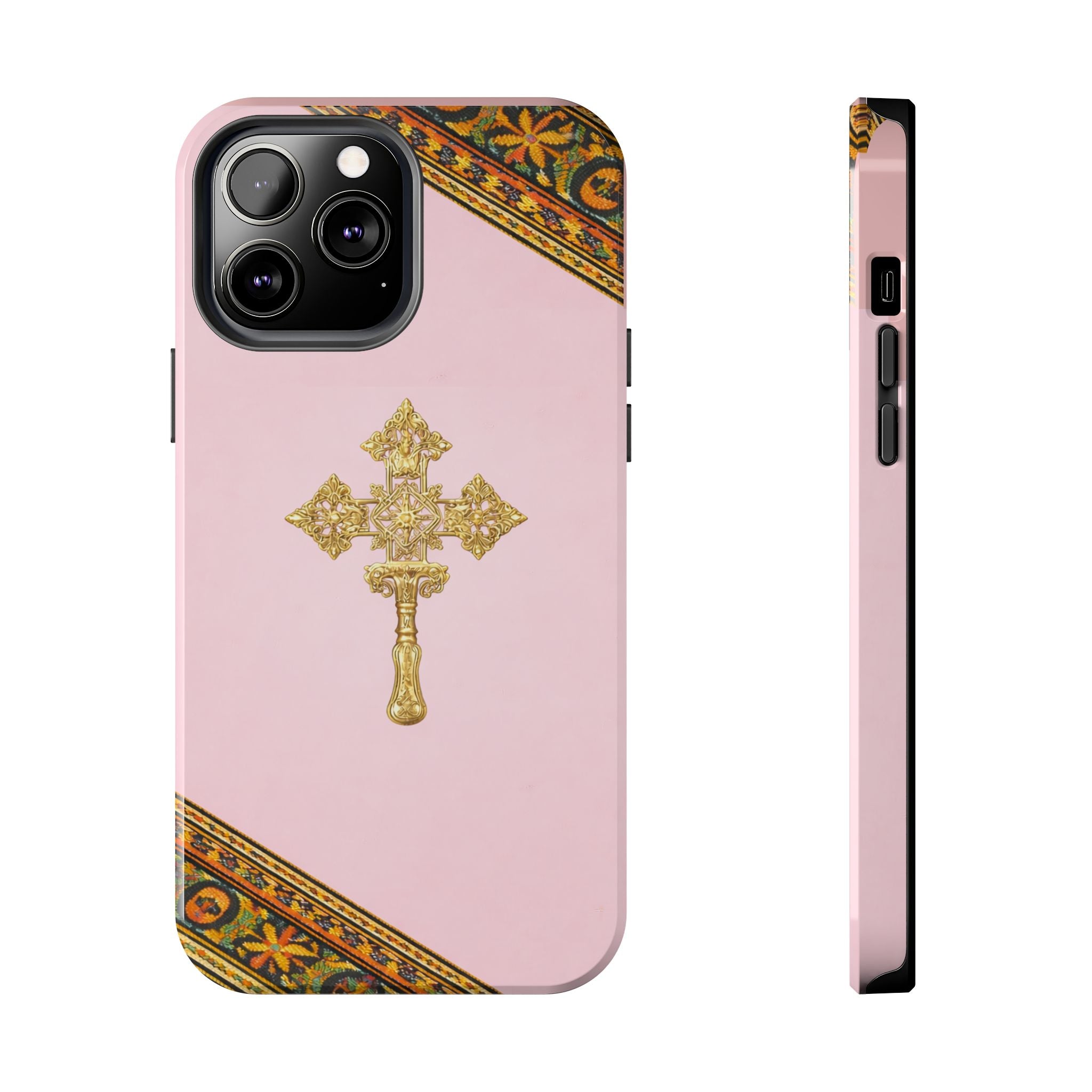 Pink Ethiopian Cross Phone Case 🇪🇹 | Orthodox Christian Tough iPhone Case  | Habesha Design