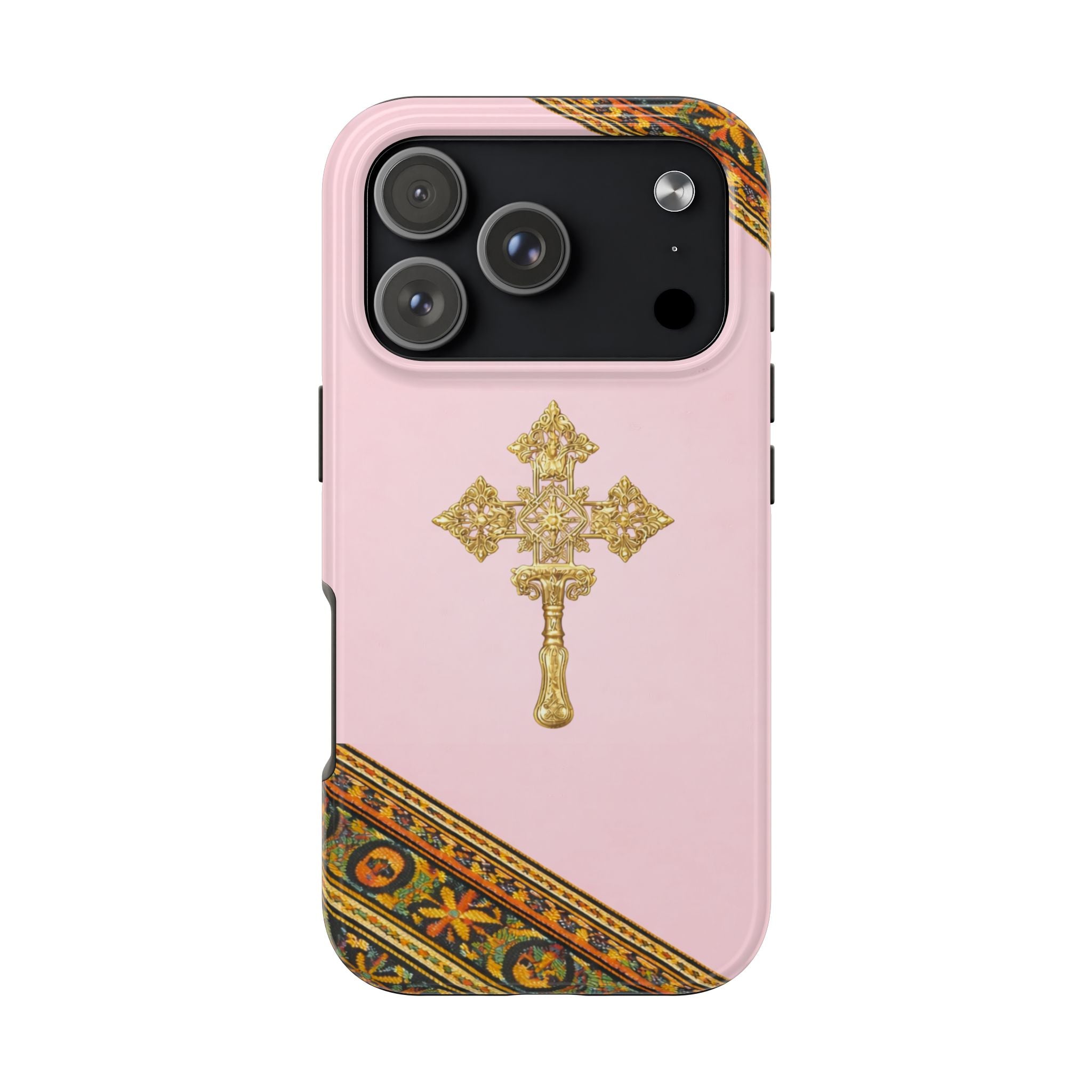 Pink Ethiopian Cross Phone Case 🇪🇹 | Orthodox Christian Tough iPhone Case  | Habesha Design