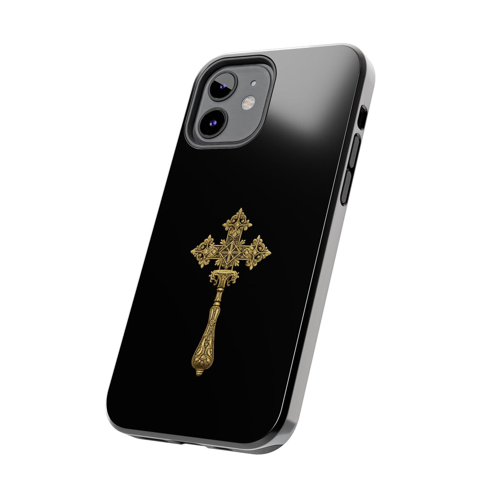 Black & Gold Ethiopian Cross Tough Case – phone case view 46