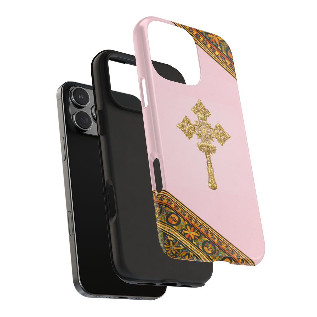 Pink Ethiopian Cross Phone Case 🇪🇹 | Orthodox Christian Tough iPhone Case  | Habesha Design
