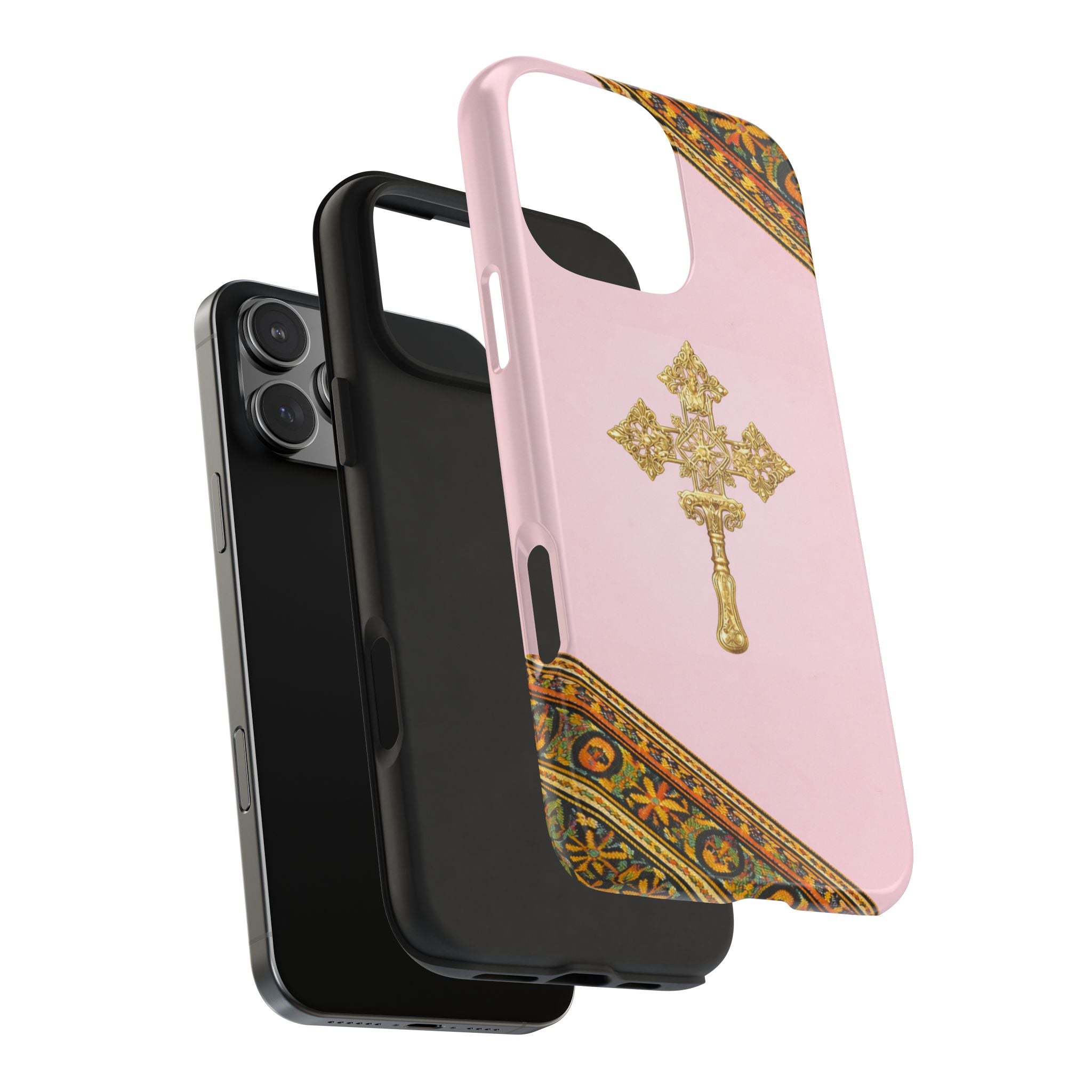 Pink Ethiopian Cross Phone Case 🇪🇹 | Orthodox Christian Tough iPhone Case  | Habesha Design