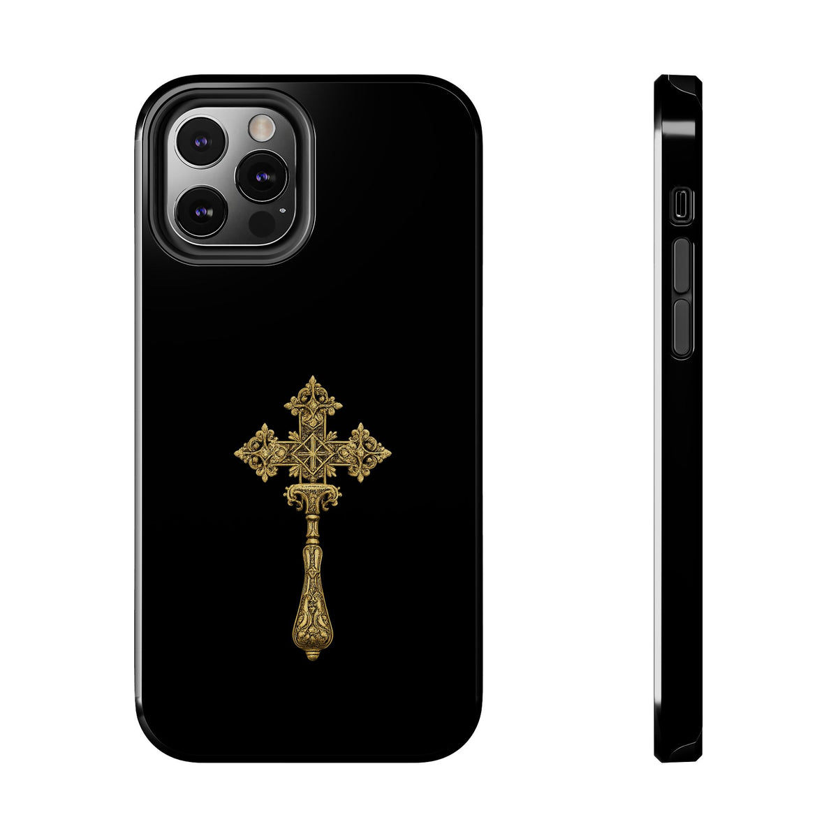 Black & Gold Ethiopian Cross Tough Case – phone case view 7