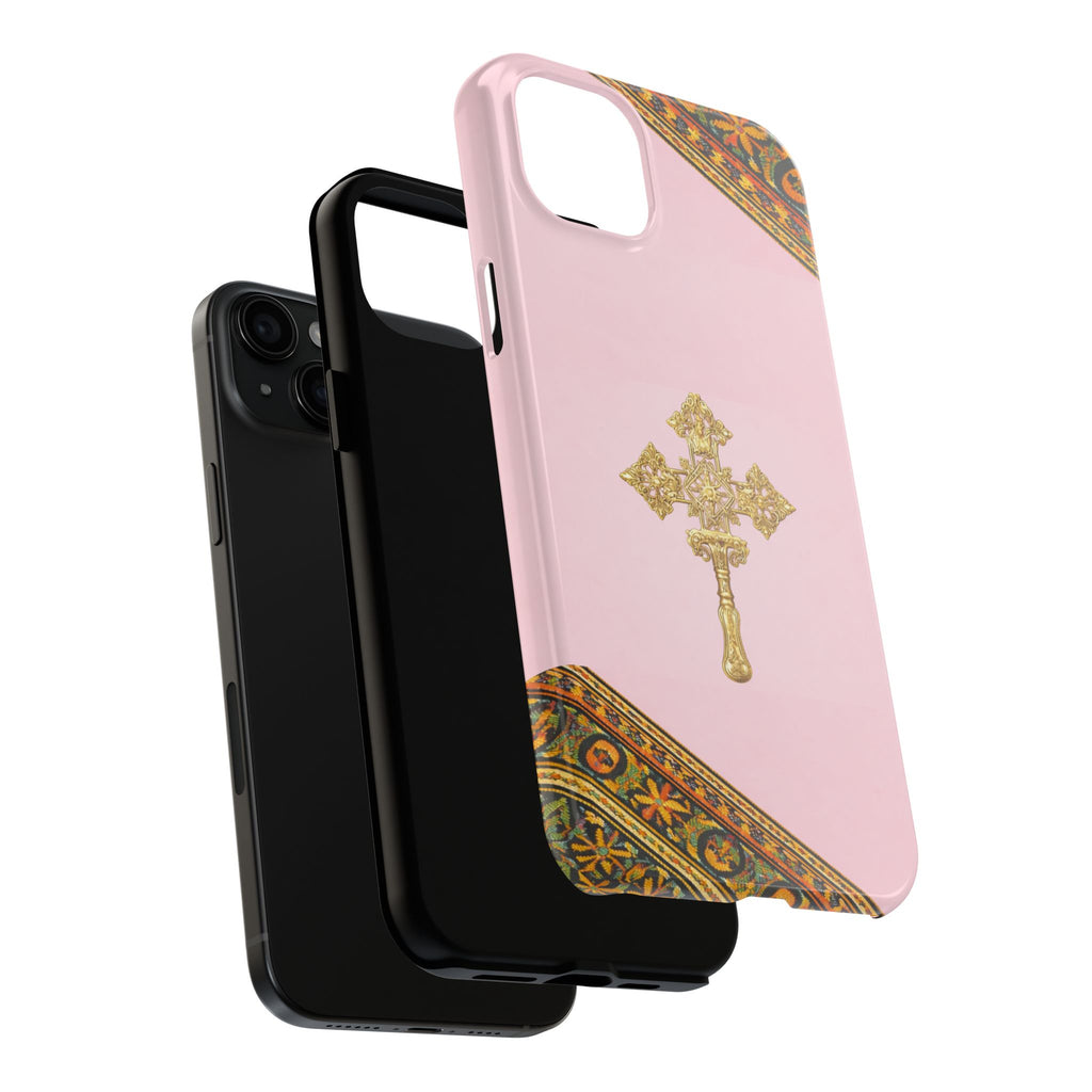 Pink Ethiopian Cross Phone Case 🇪🇹 | Orthodox Christian Tough iPhone Case  | Habesha Design