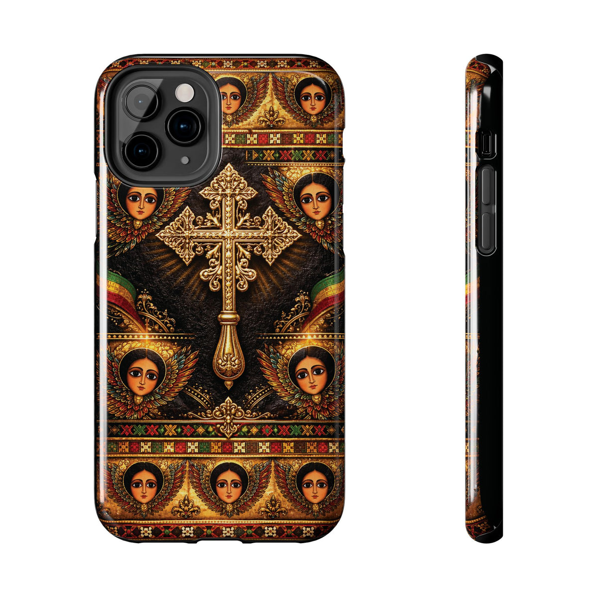 Ethiopian Cross & Angels Tough Case – phone case view 3