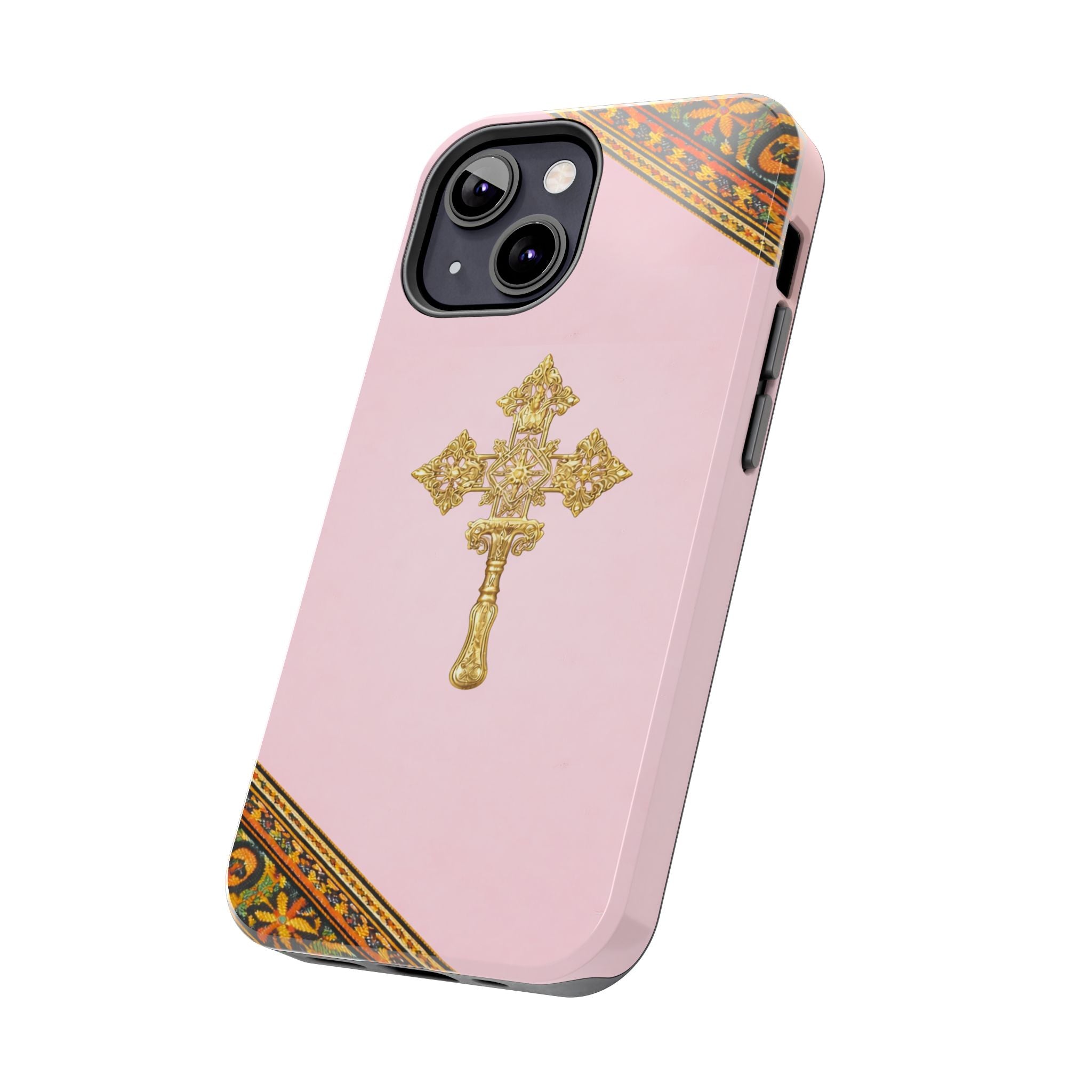 Pink Ethiopian Cross Phone Case 🇪🇹 | Orthodox Christian Tough iPhone Case  | Habesha Design