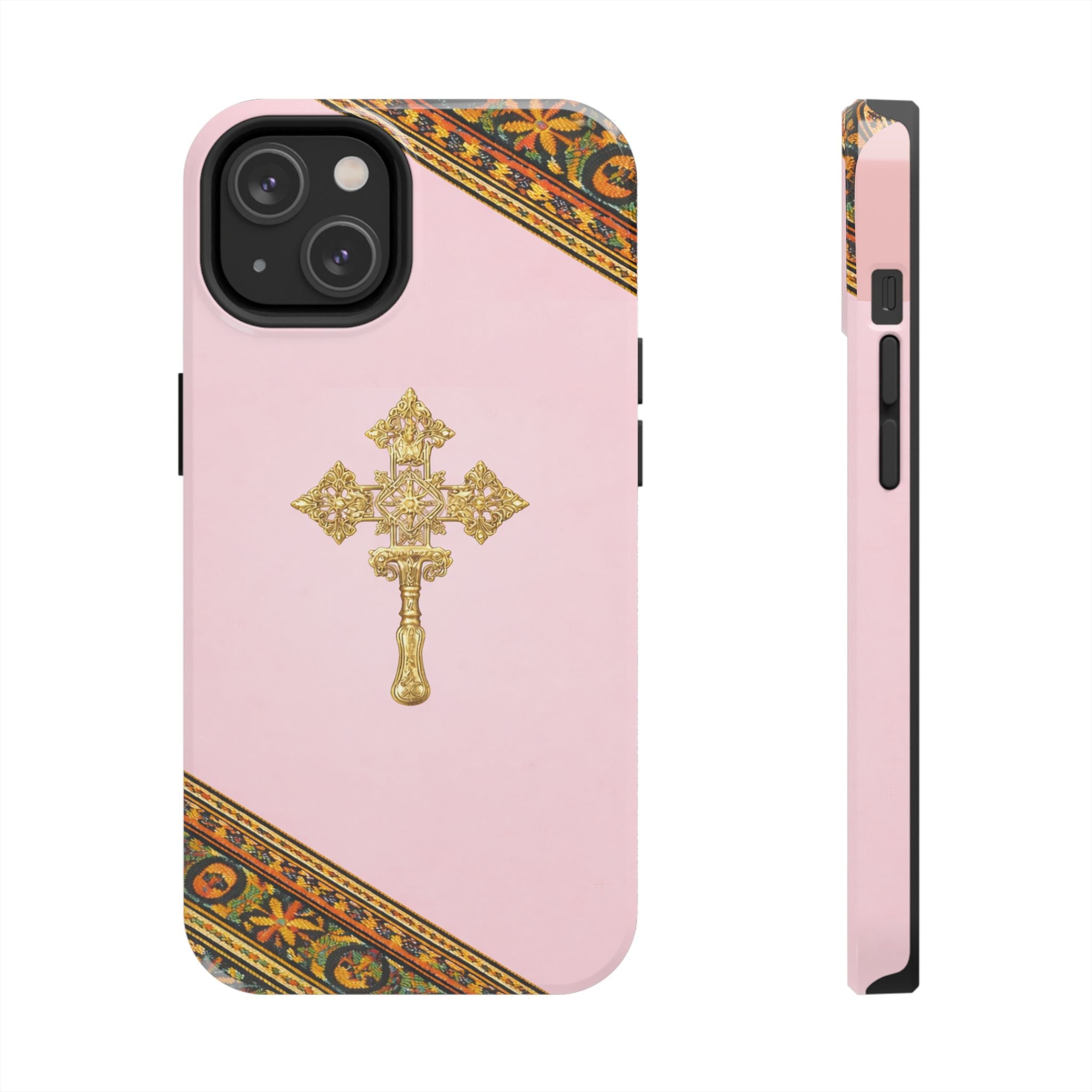 Pink Ethiopian Cross Phone Case 🇪🇹 | Orthodox Christian Tough iPhone Case  | Habesha Design