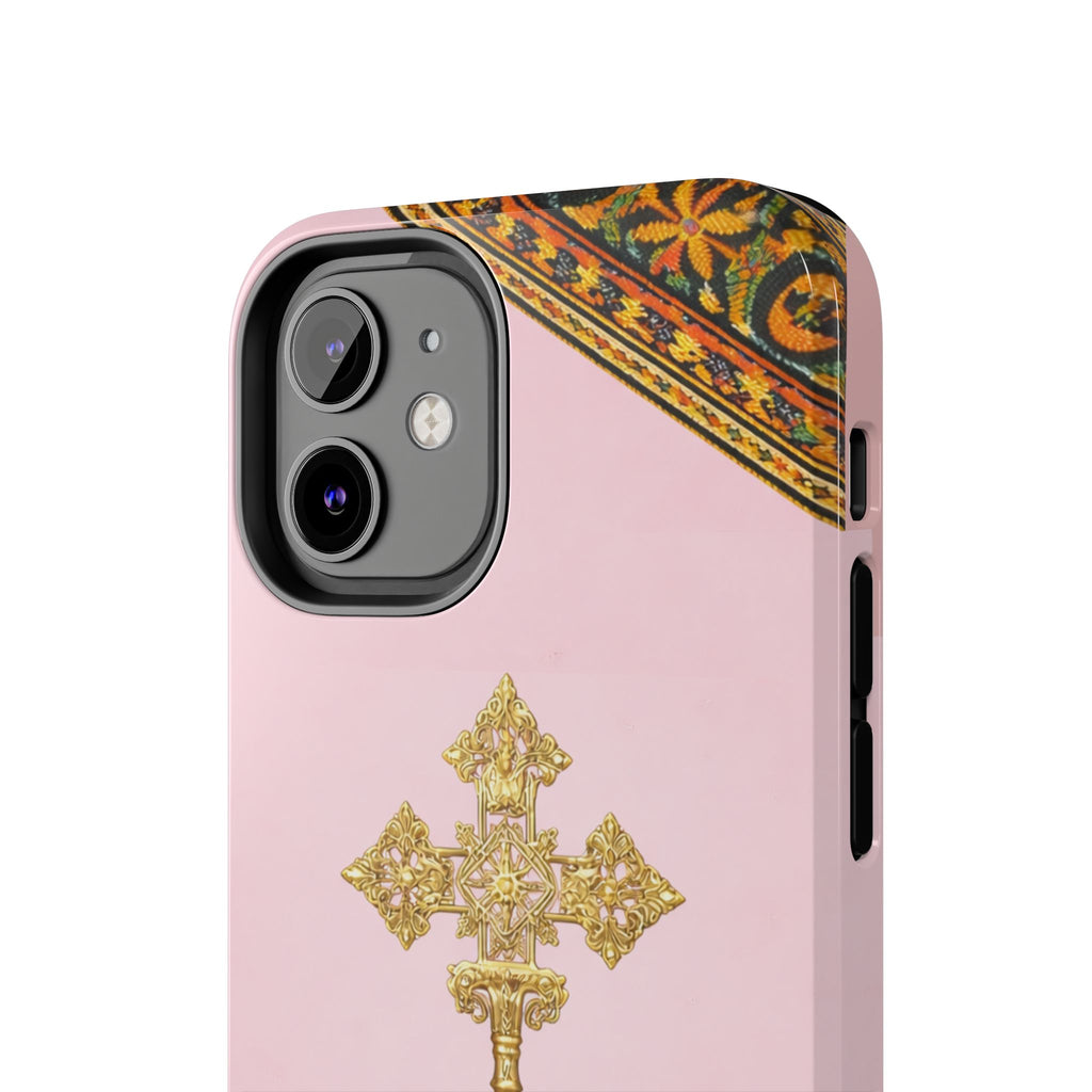 Pink Ethiopian Cross Phone Case 🇪🇹 | Orthodox Christian Tough iPhone Case  | Habesha Design