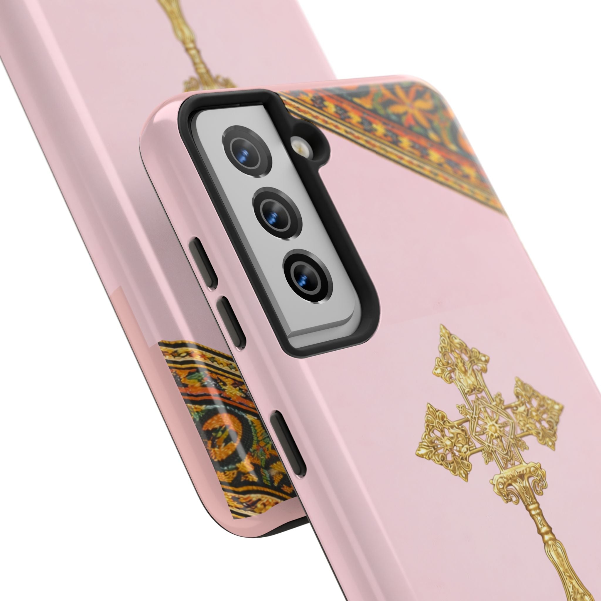 Pink Ethiopian Cross Phone Case 🇪🇹 | Orthodox Christian Tough iPhone Case  | Habesha Design