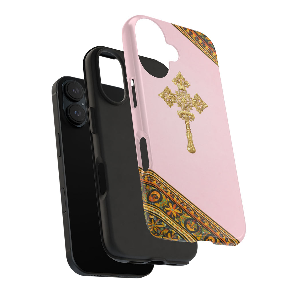 Pink Ethiopian Cross Phone Case 🇪🇹 | Orthodox Christian Tough iPhone Case  | Habesha Design