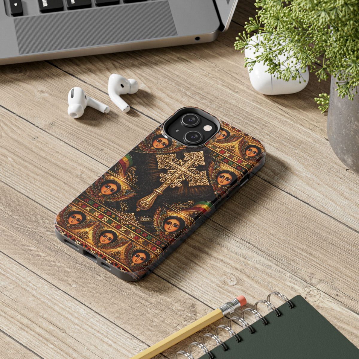 Ethiopian Cross & Angels Tough Case – phone case view 13