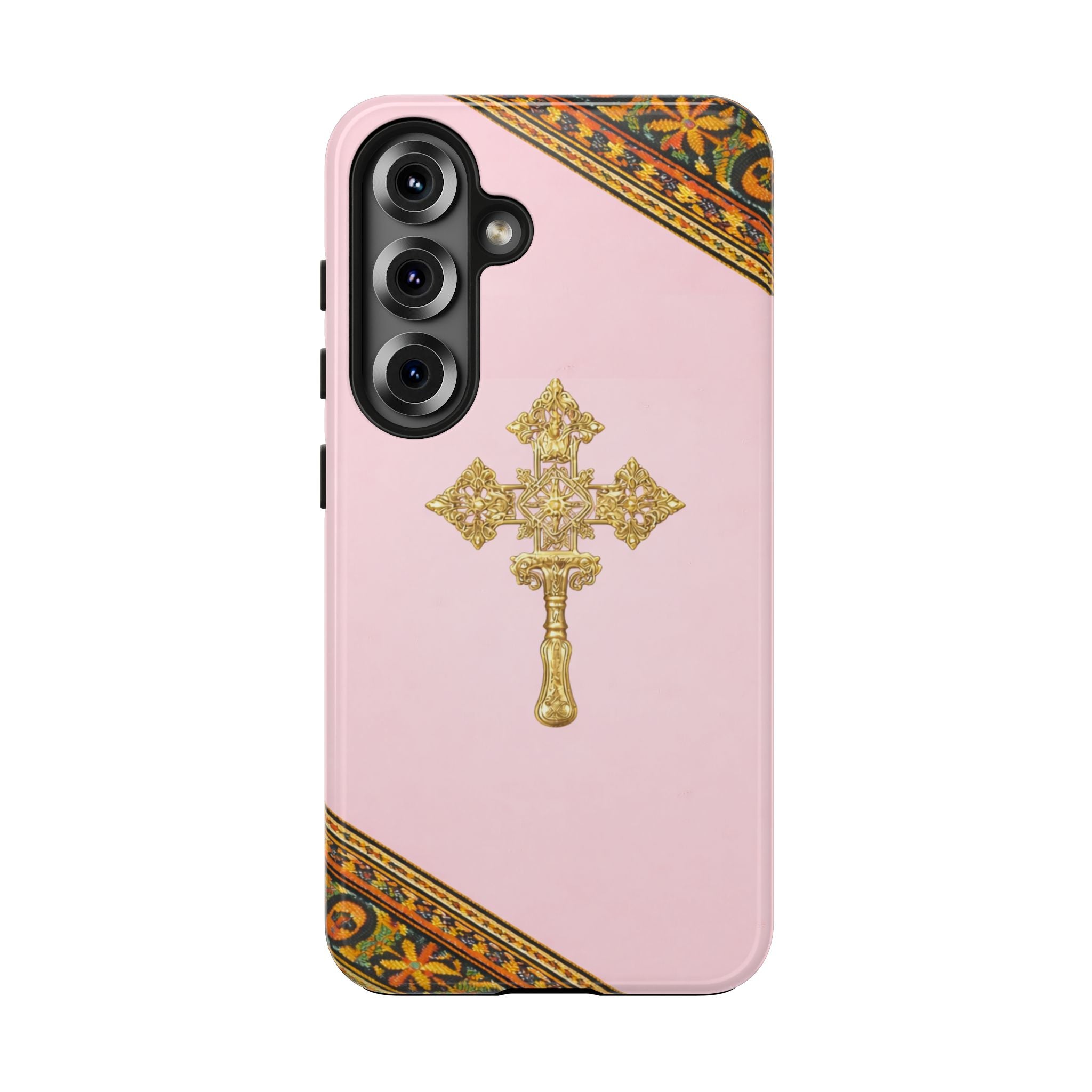 Pink Ethiopian Cross Phone Case 🇪🇹 | Orthodox Christian Tough iPhone Case  | Habesha Design