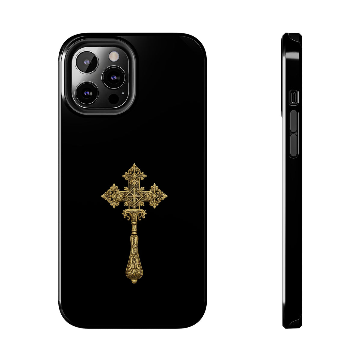 Black & Gold Ethiopian Cross Tough Case – phone case view 8