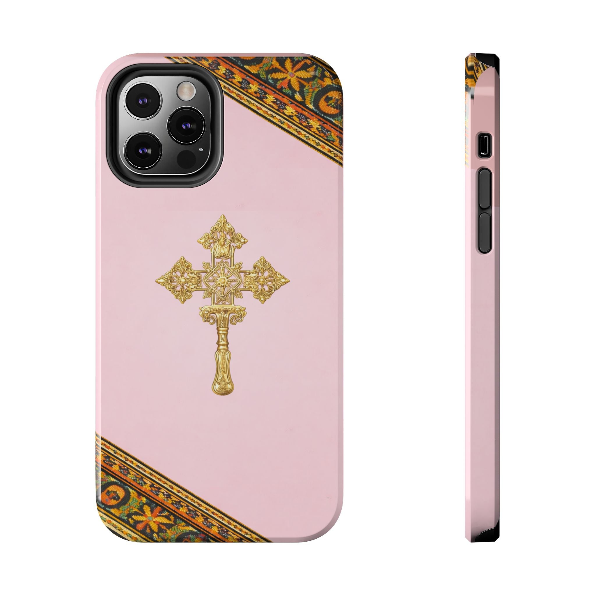 Pink Ethiopian Cross Phone Case 🇪🇹 | Orthodox Christian Tough iPhone Case  | Habesha Design