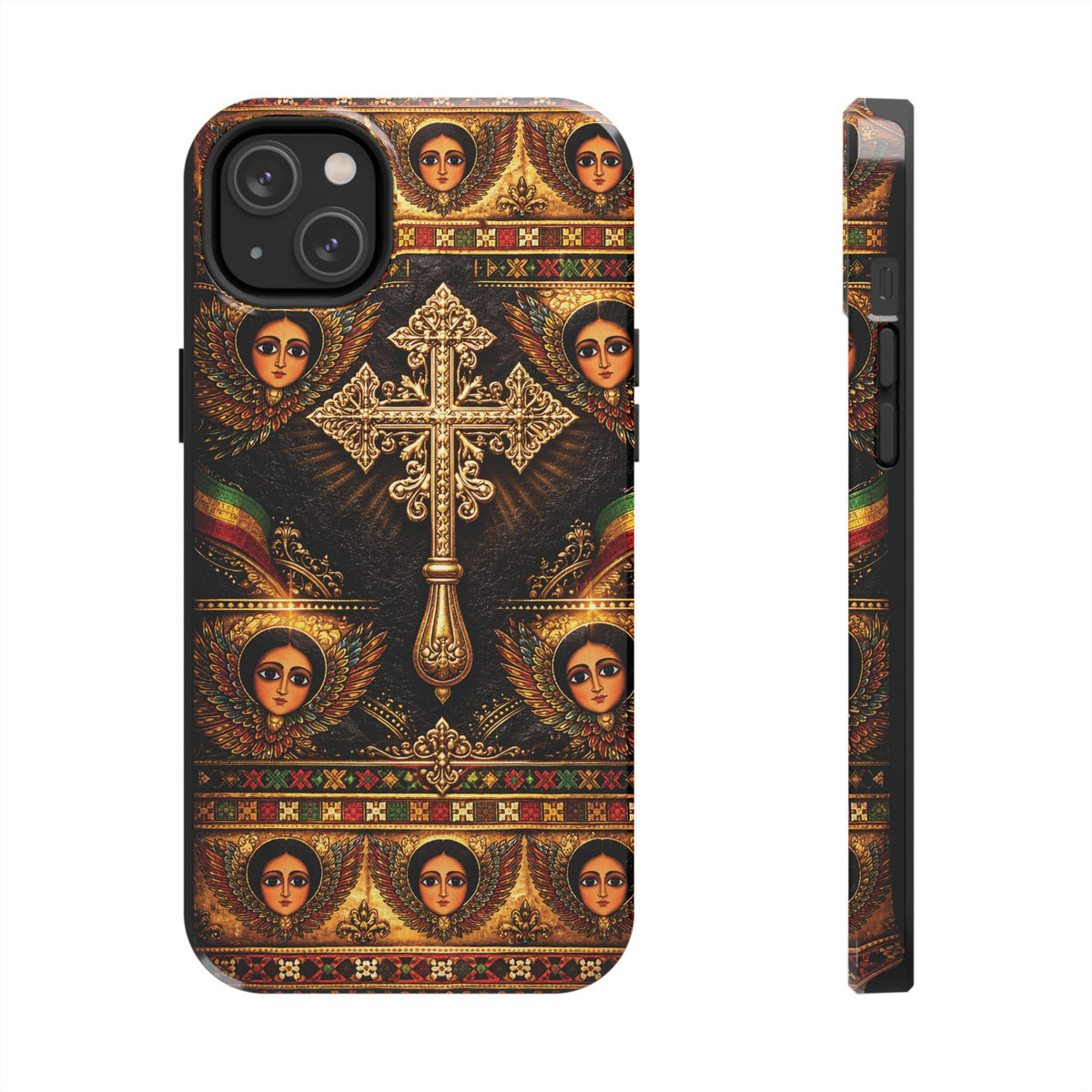 Ethiopian Cross & Angels Tough Case – phone case view 1