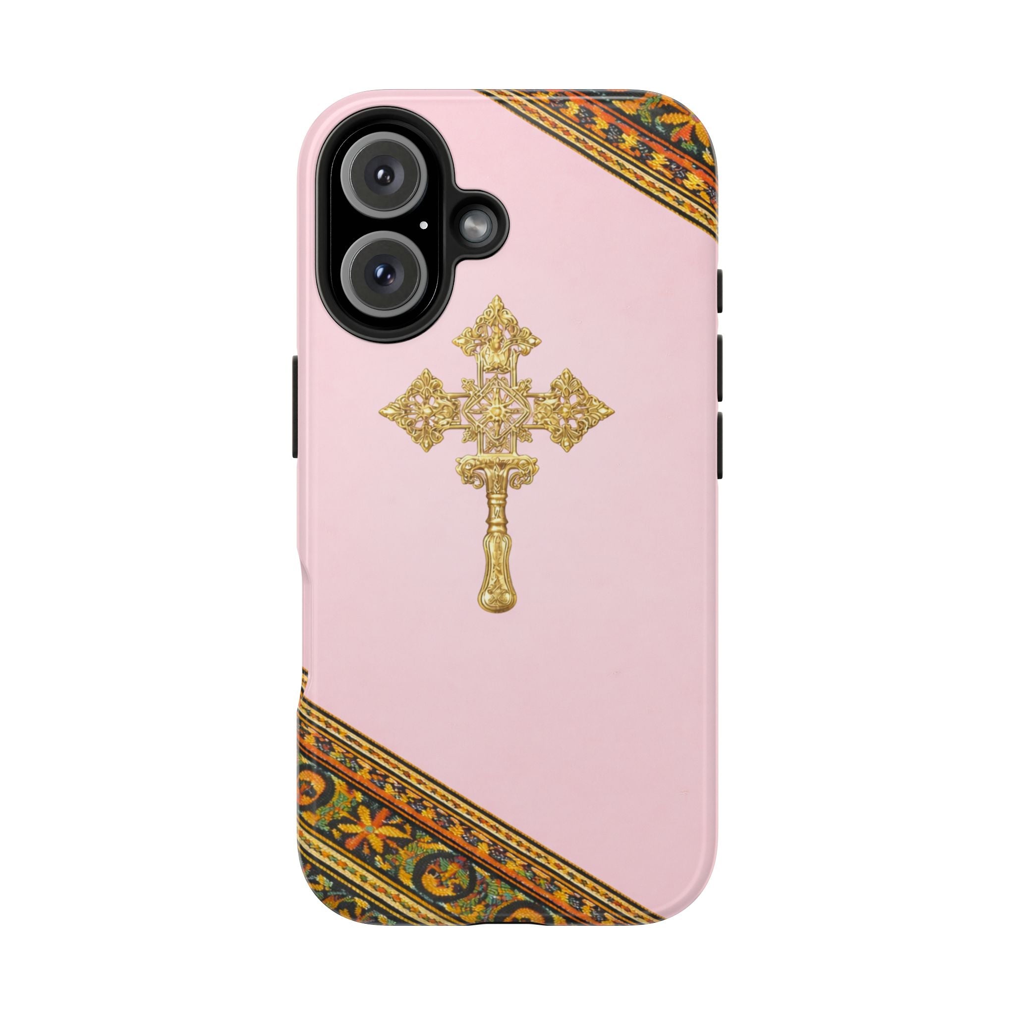 Pink Ethiopian Cross Phone Case 🇪🇹 | Orthodox Christian Tough iPhone Case  | Habesha Design