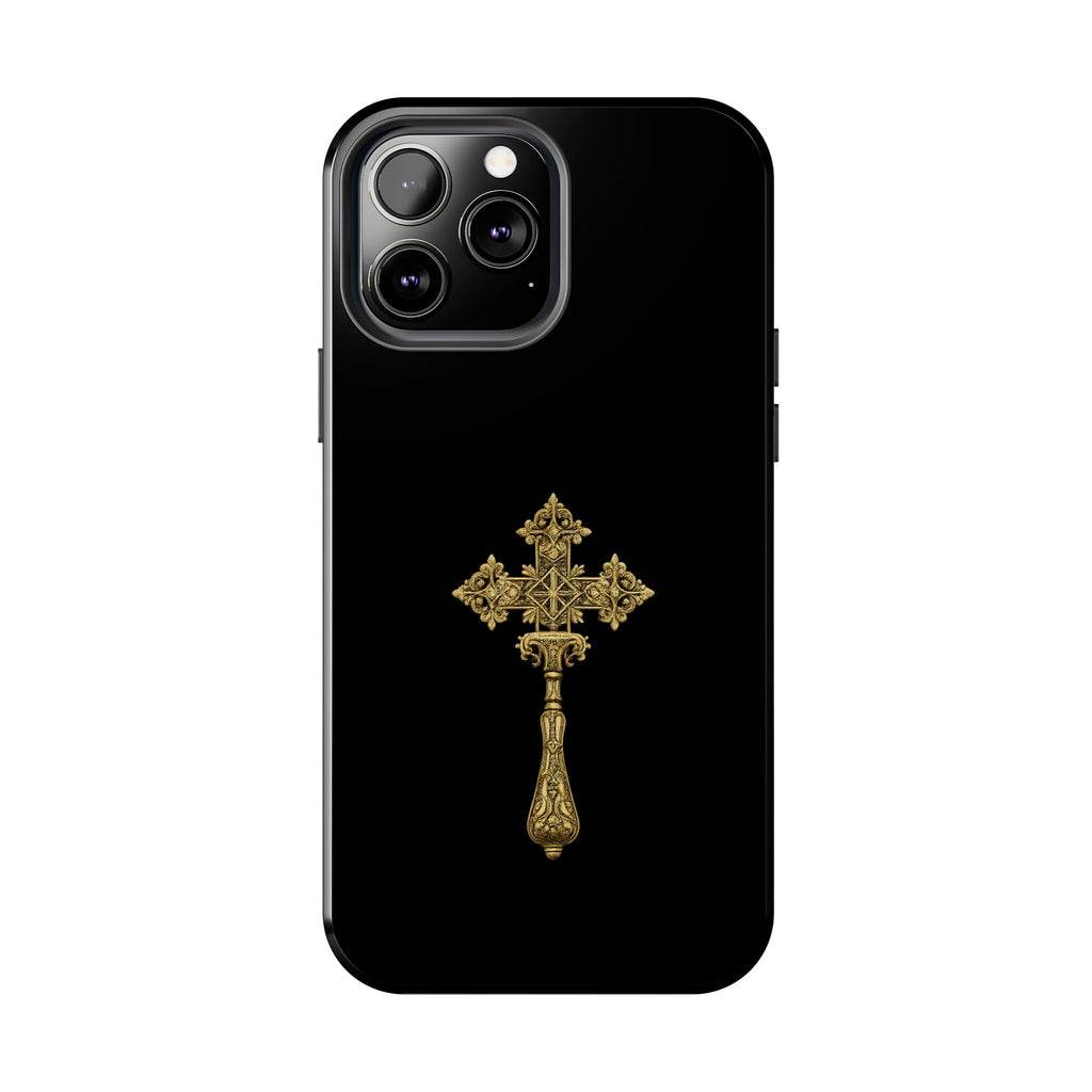 Black & Gold Ethiopian Cross Tough Case – phone case view 33