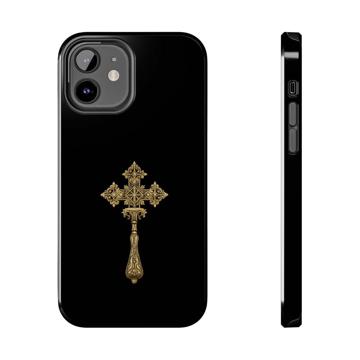 Black & Gold Ethiopian Cross Tough Case – phone case view 5