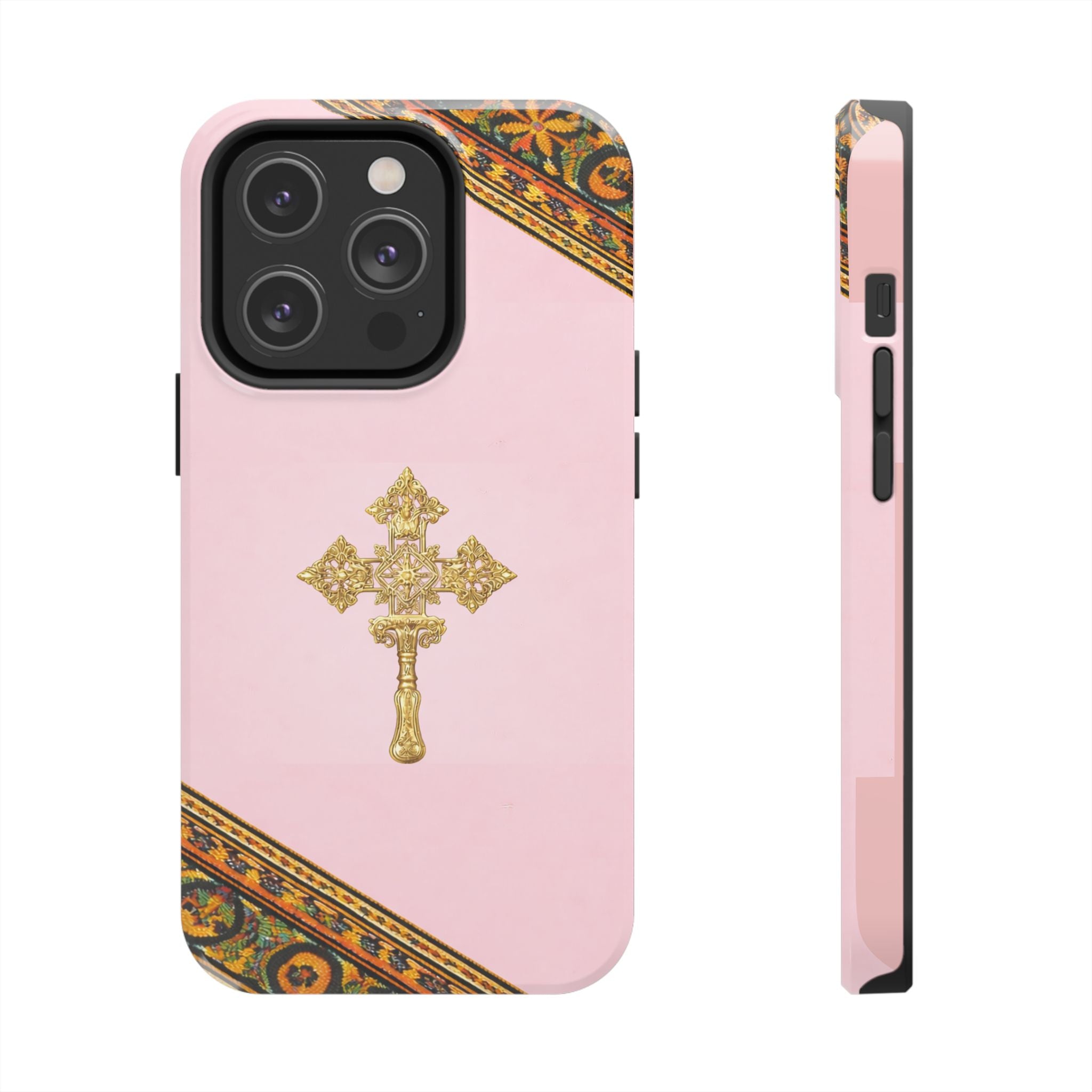Pink Ethiopian Cross Phone Case 🇪🇹 | Orthodox Christian Tough iPhone Case  | Habesha Design