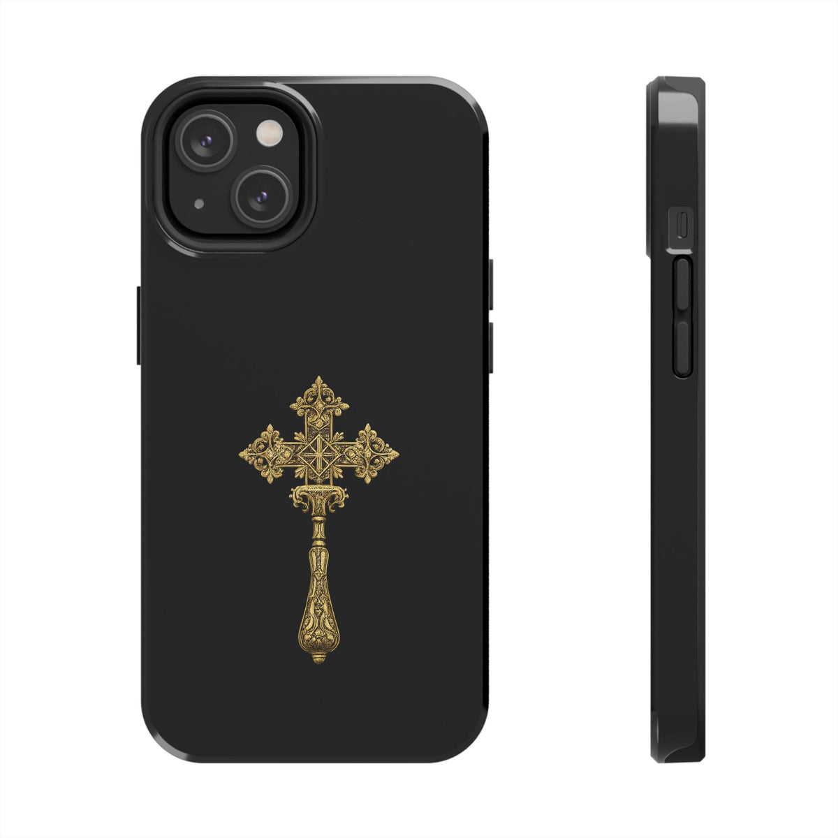 Black & Gold Ethiopian Cross Tough Case – phone case view 12
