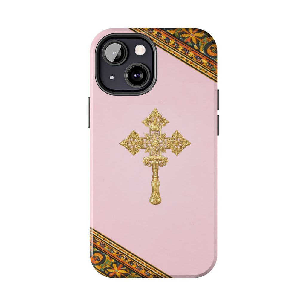 Pink Ethiopian Cross Phone Case 🇪🇹 | Orthodox Christian Tough iPhone Case  | Habesha Design