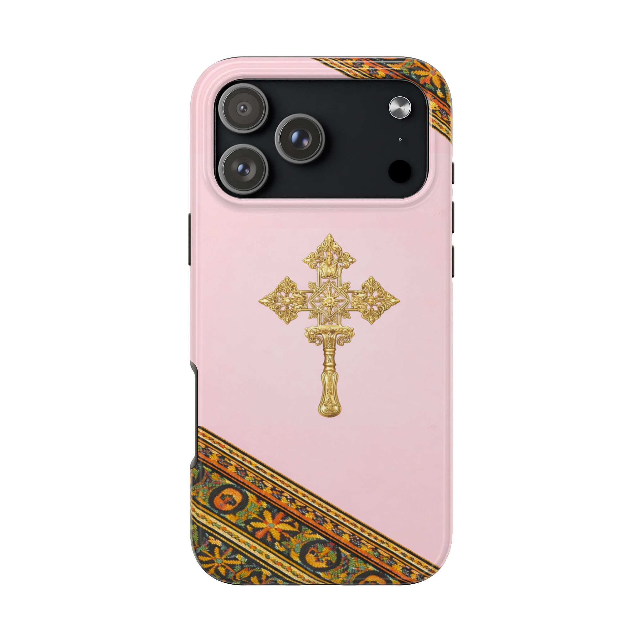 Pink Ethiopian Cross Phone Case 🇪🇹 | Orthodox Christian Tough iPhone Case  | Habesha Design