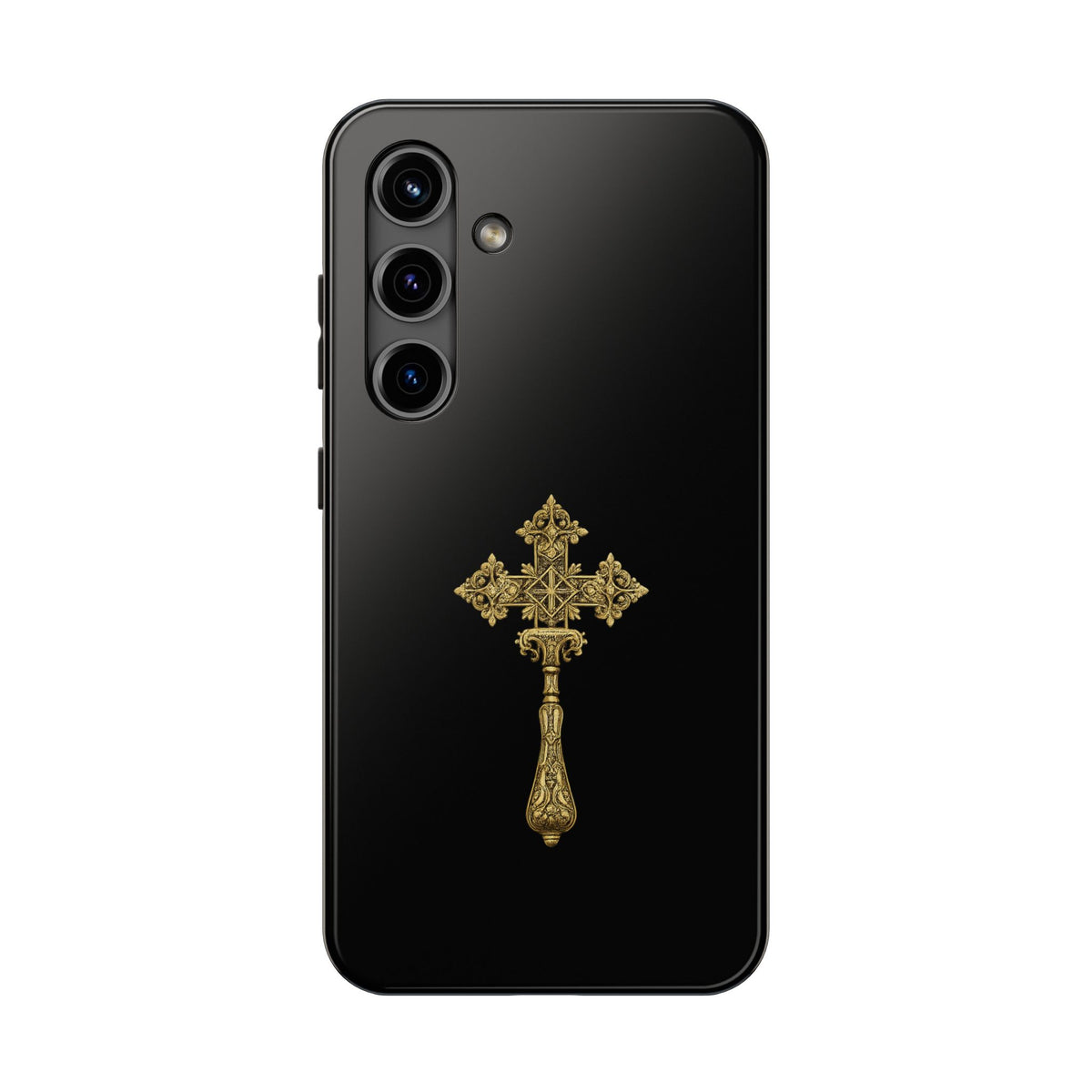 Black & Gold Ethiopian Cross Tough Case – phone case view 20
