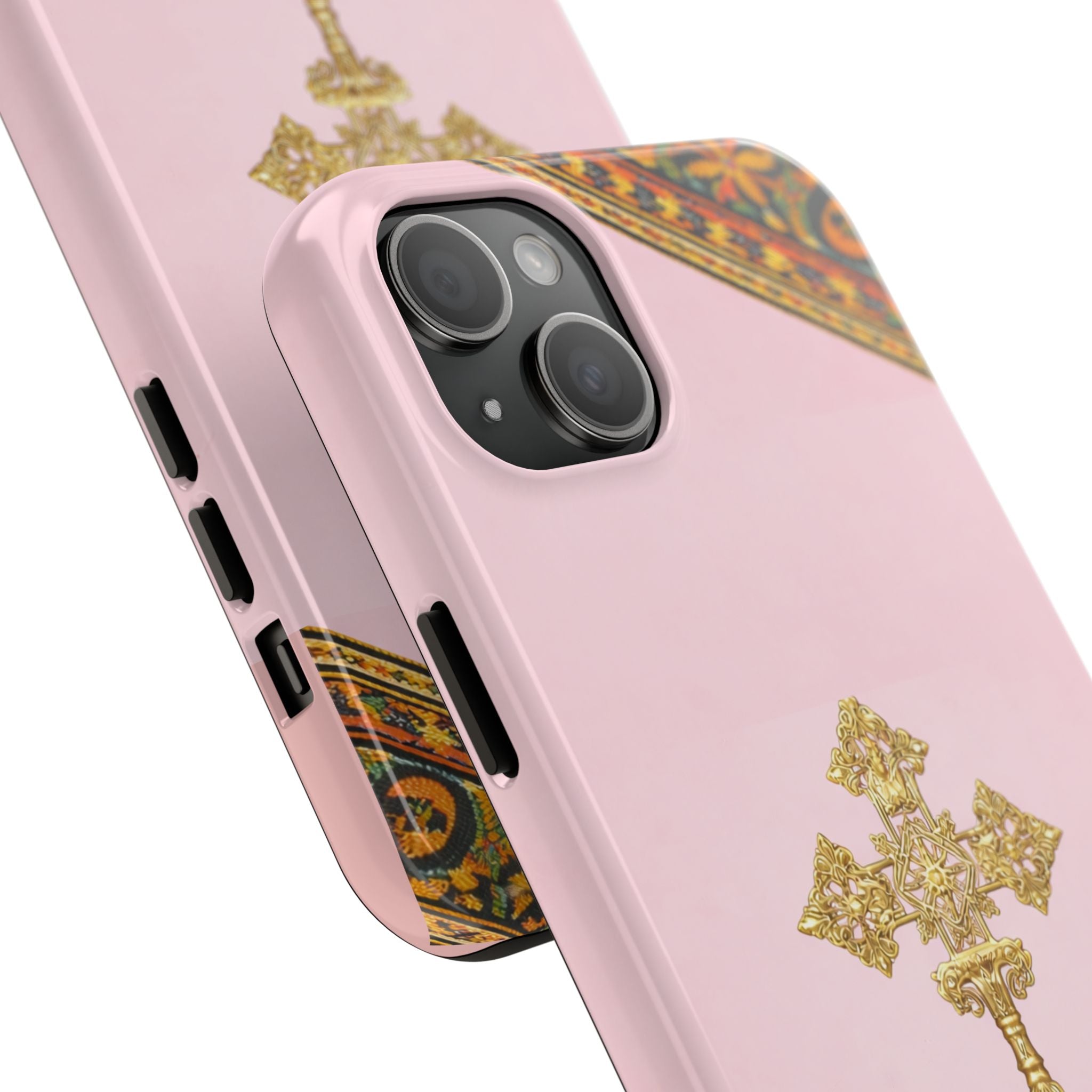 Pink Ethiopian Cross Phone Case 🇪🇹 | Orthodox Christian Tough iPhone Case  | Habesha Design