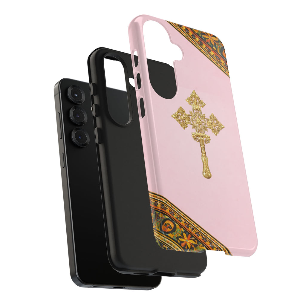 Pink Ethiopian Cross Phone Case 🇪🇹 | Orthodox Christian Tough iPhone Case  | Habesha Design