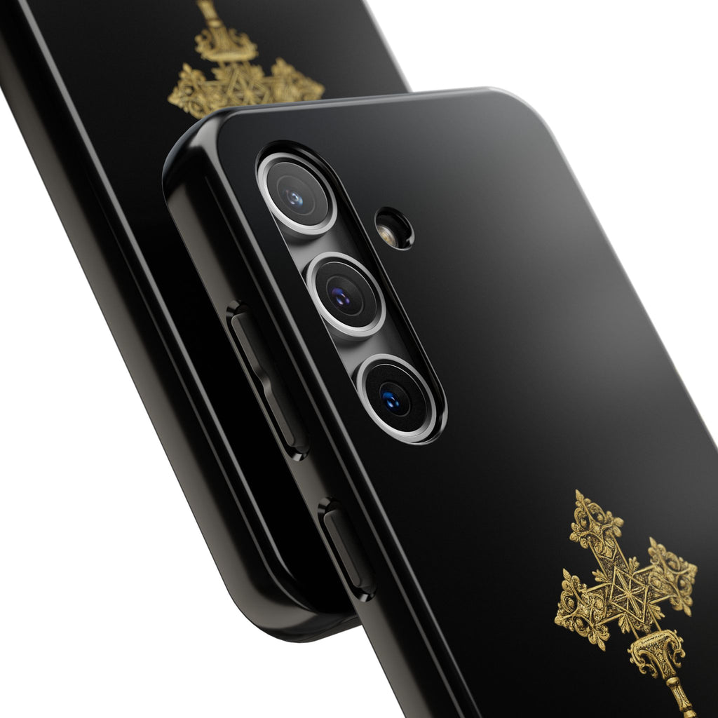 Black & Gold Ethiopian Cross Tough Case